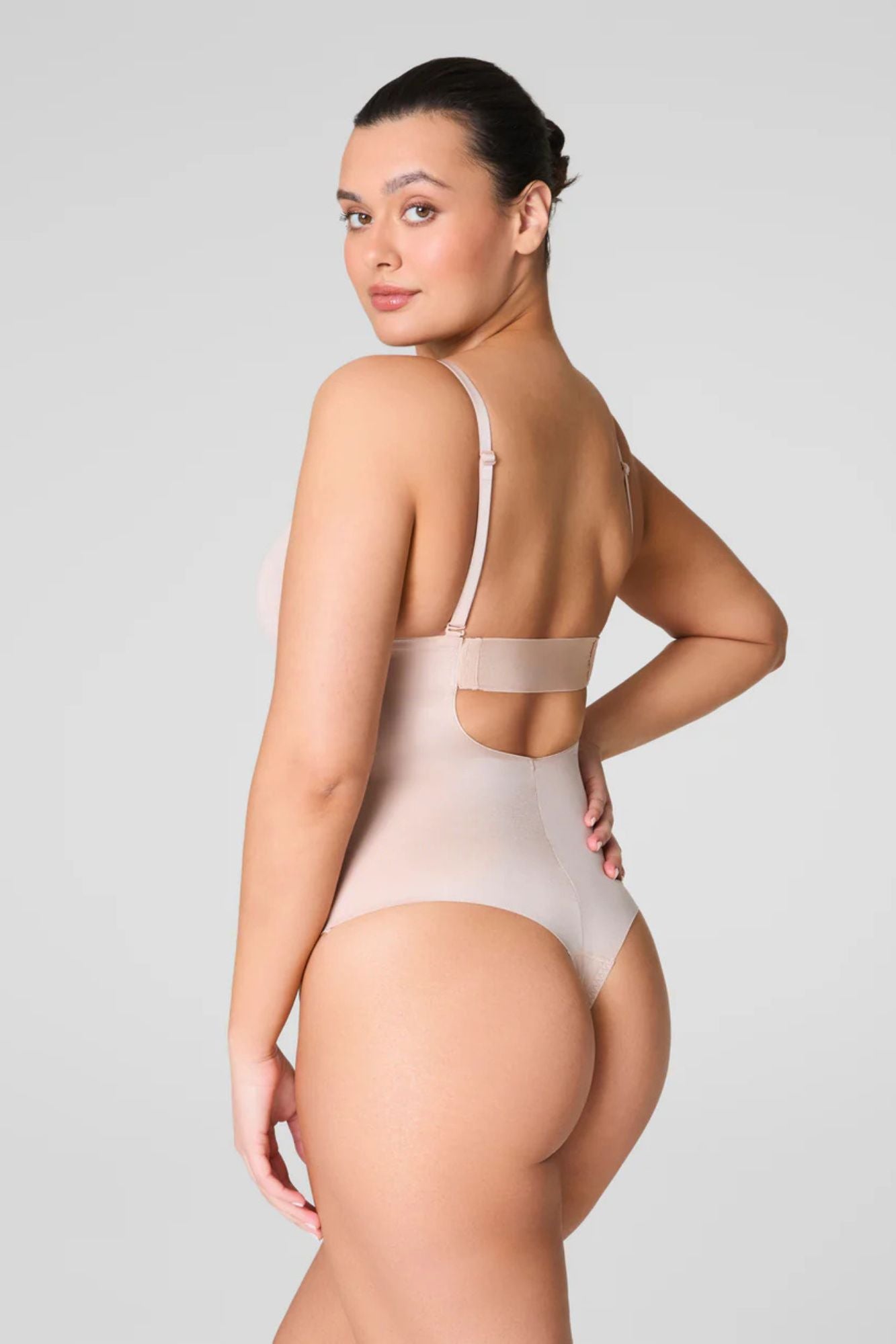 Plunge Low-Back Thong Bodysuit