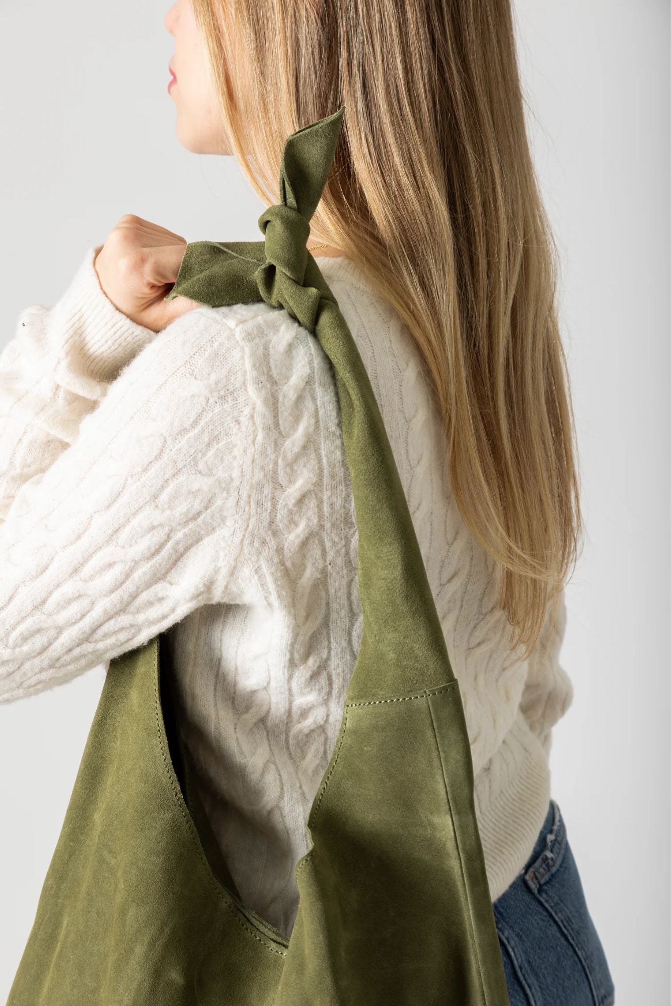 Knot Suede Shoulder Bag