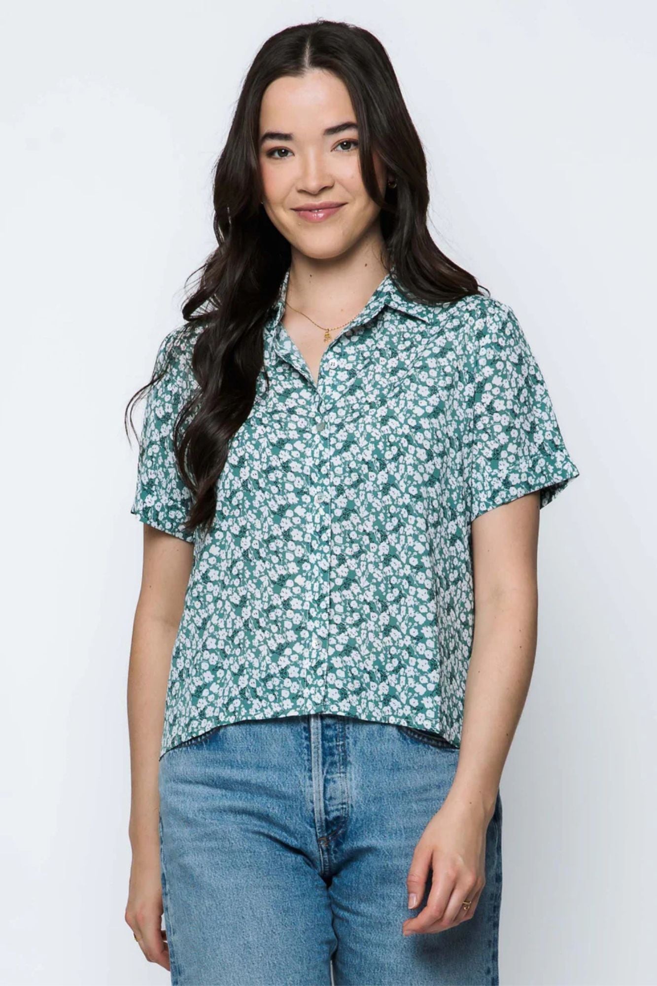 Nina-Short Sleeve Button-Up