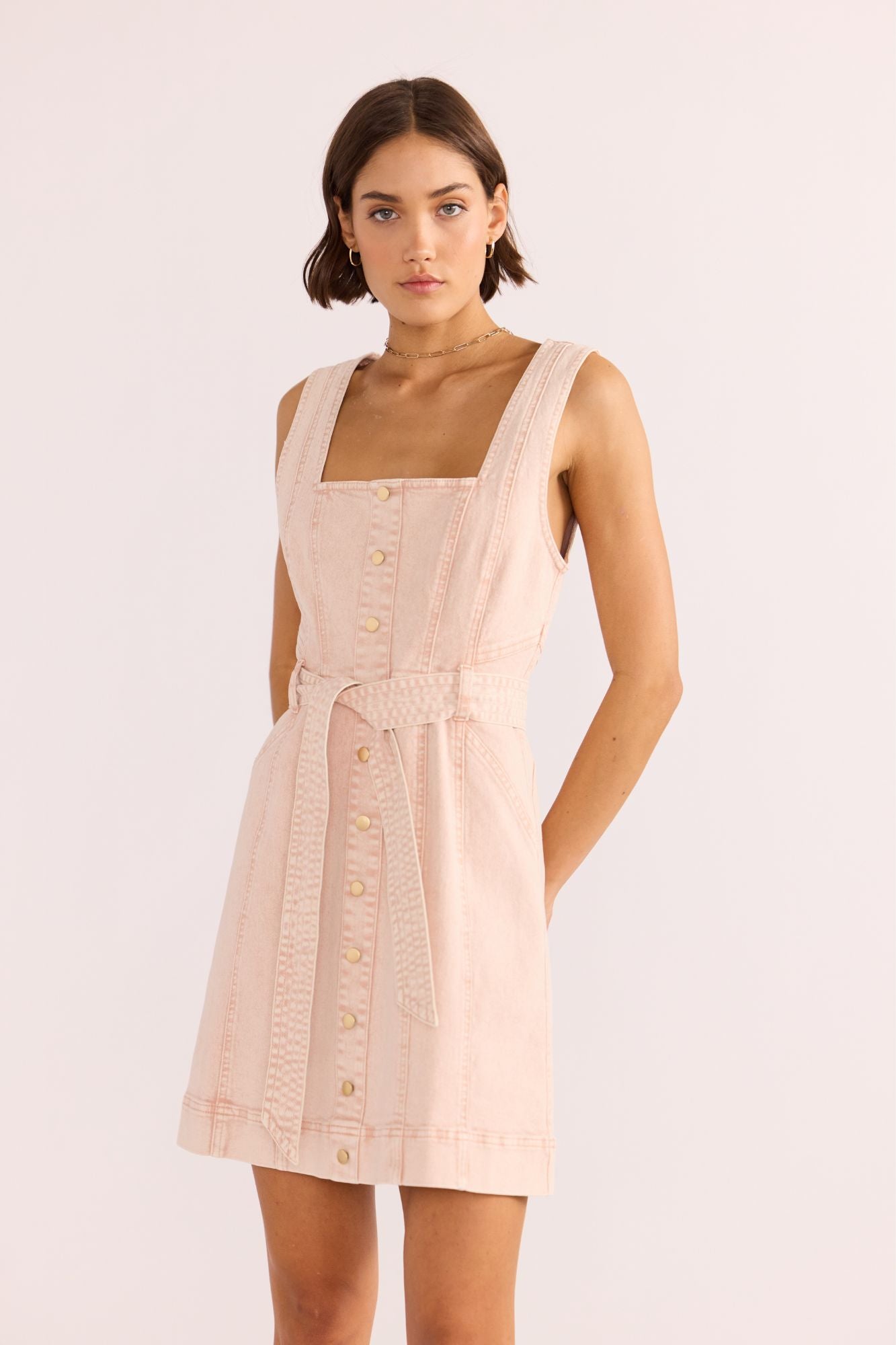 Dahlia Denim Panel Mini Dress