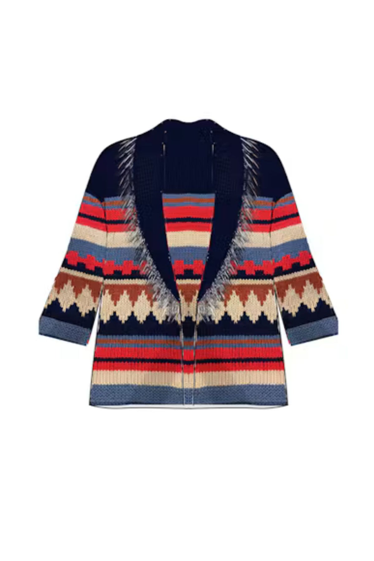 Southwest Fringe Shawl Collar Wrap