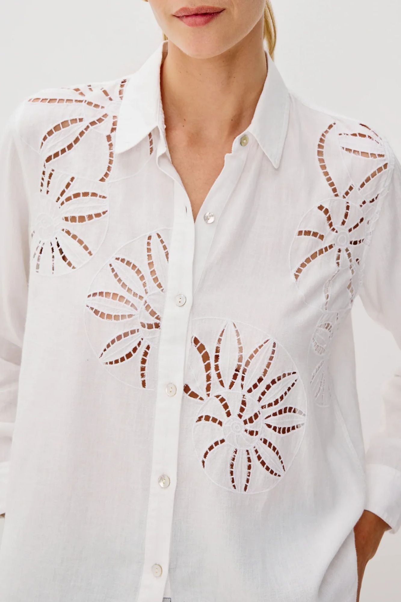 Samar White Palm Shirt