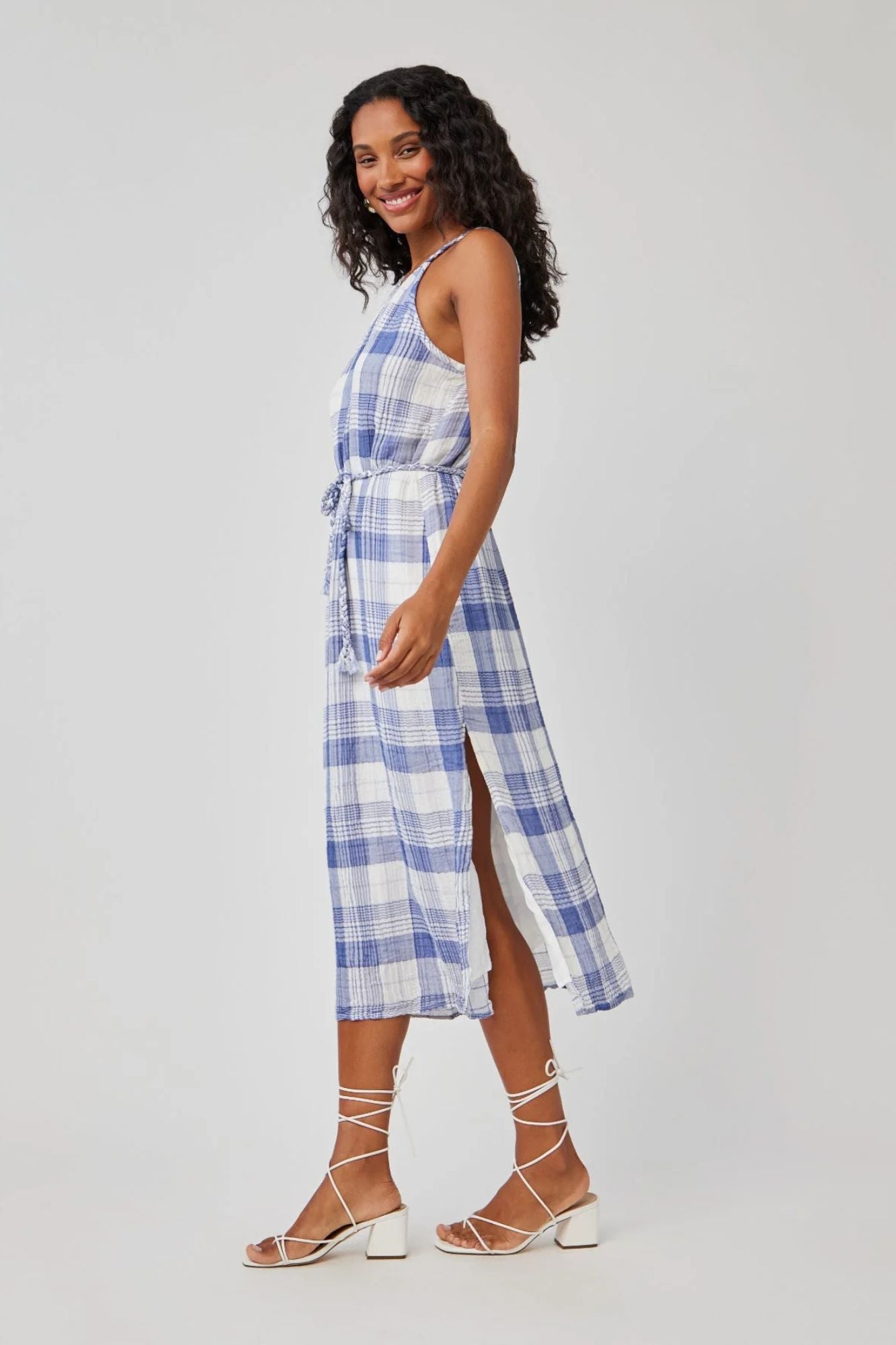 Braided Halter Midi Dress