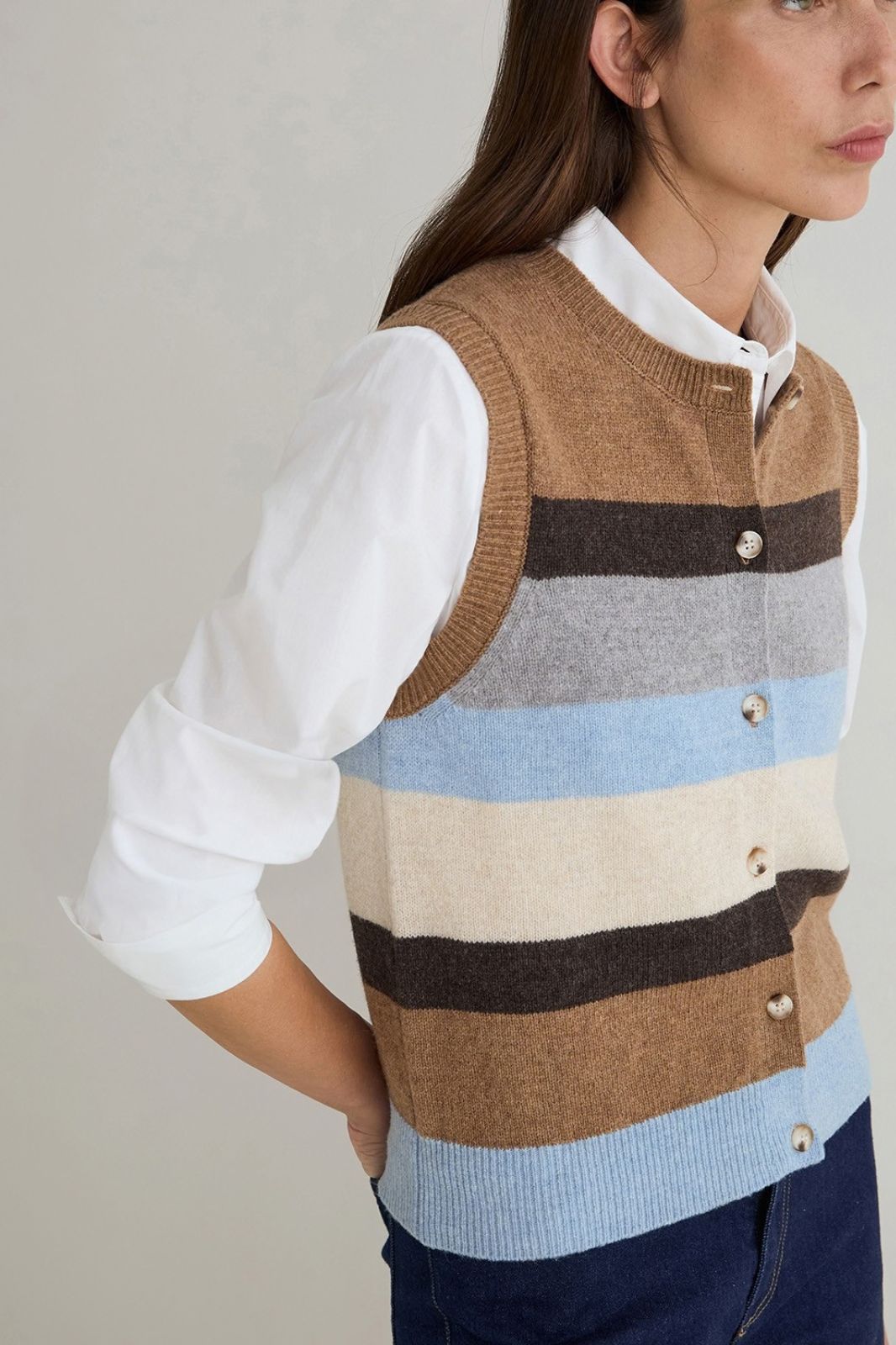 Open Striped Vest