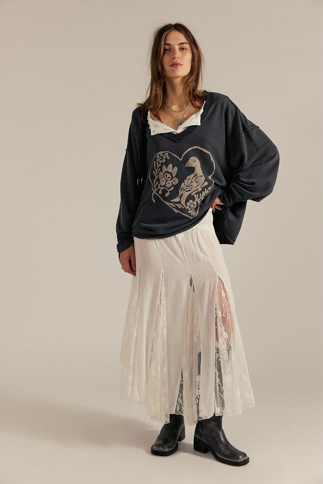 Venice V Neck Graphic Sweatshirt