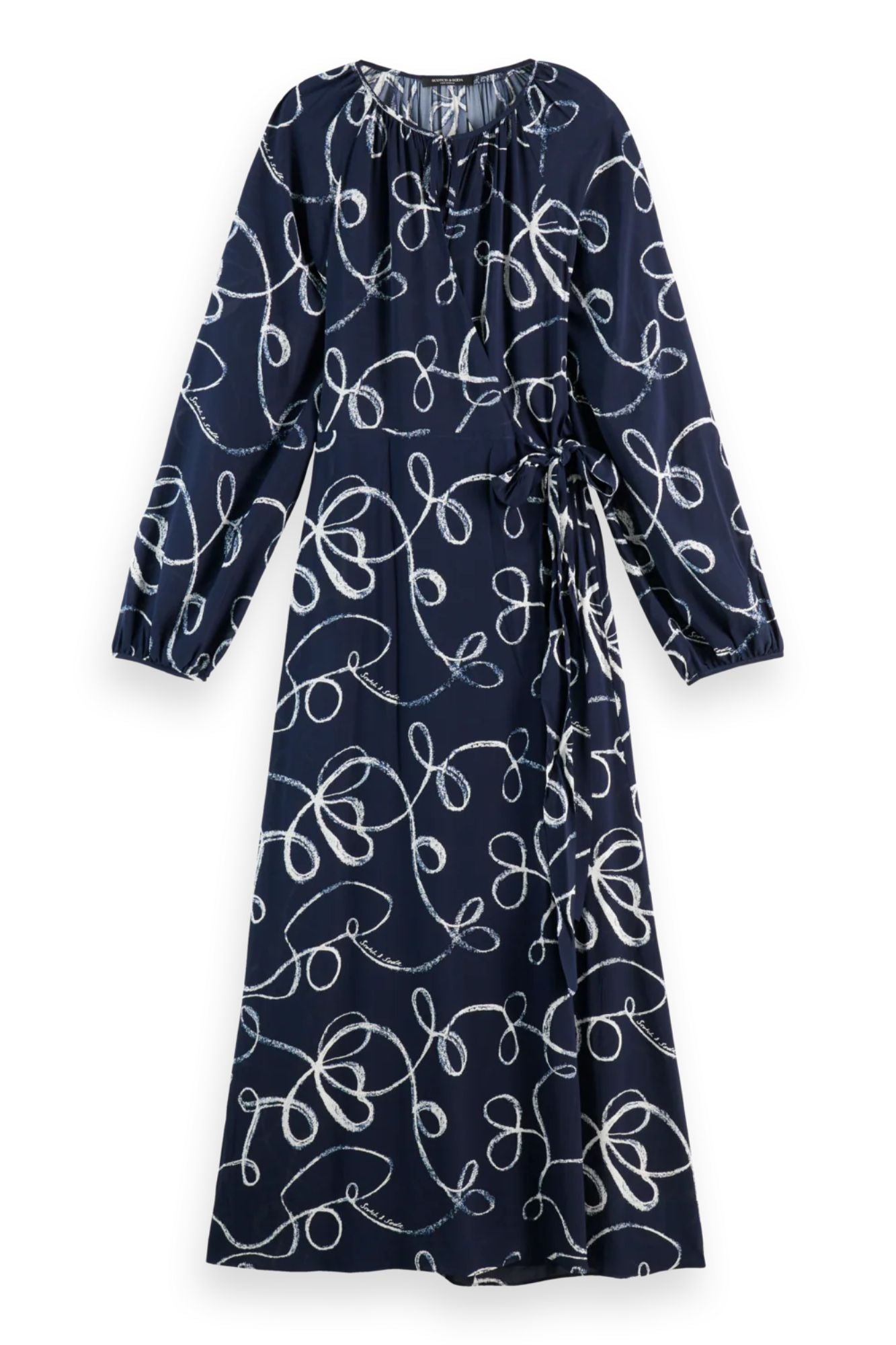 Midi Wrap Dress With Key Hole