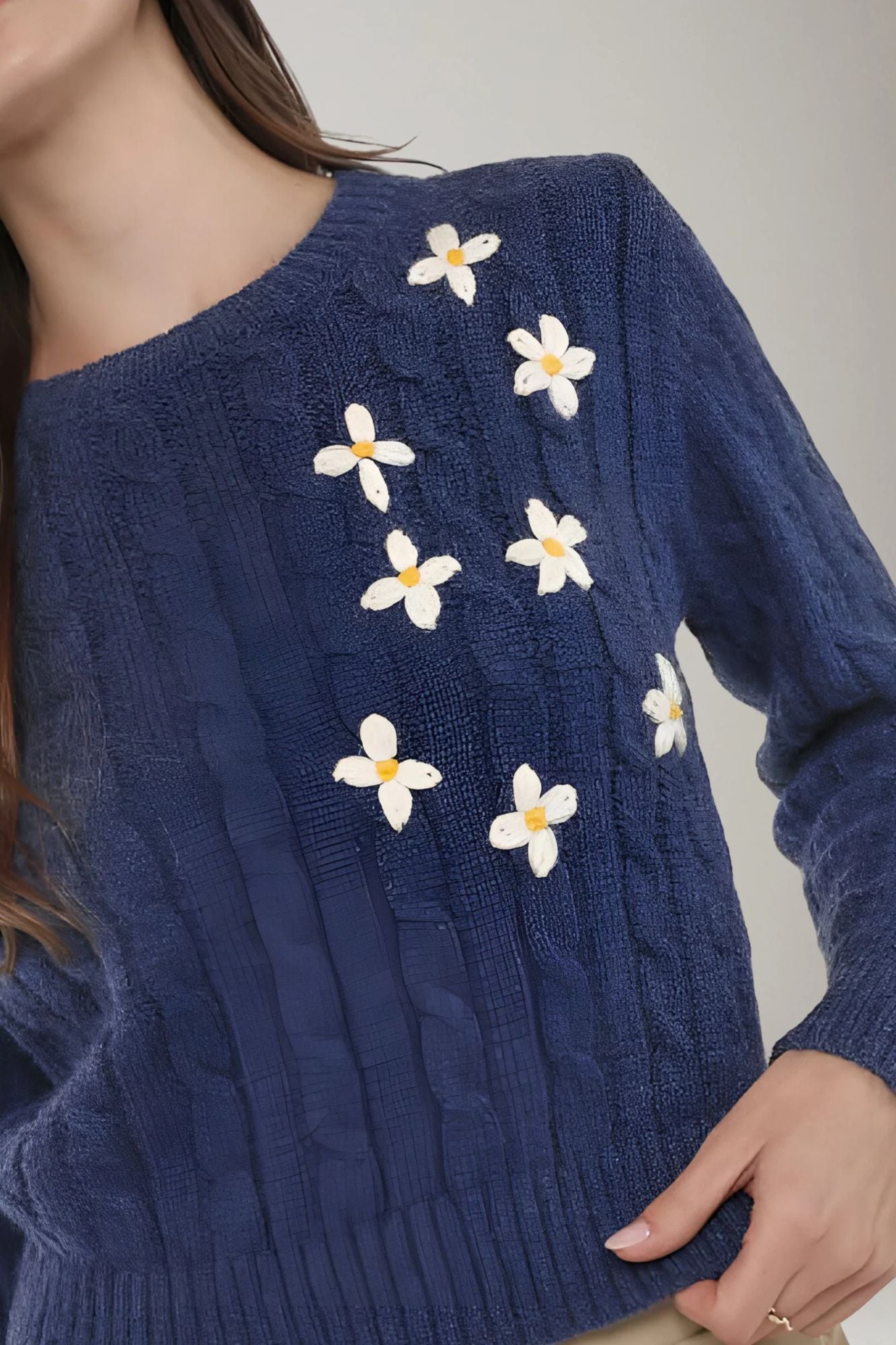 Lulu Embroidered Daisy Sweater