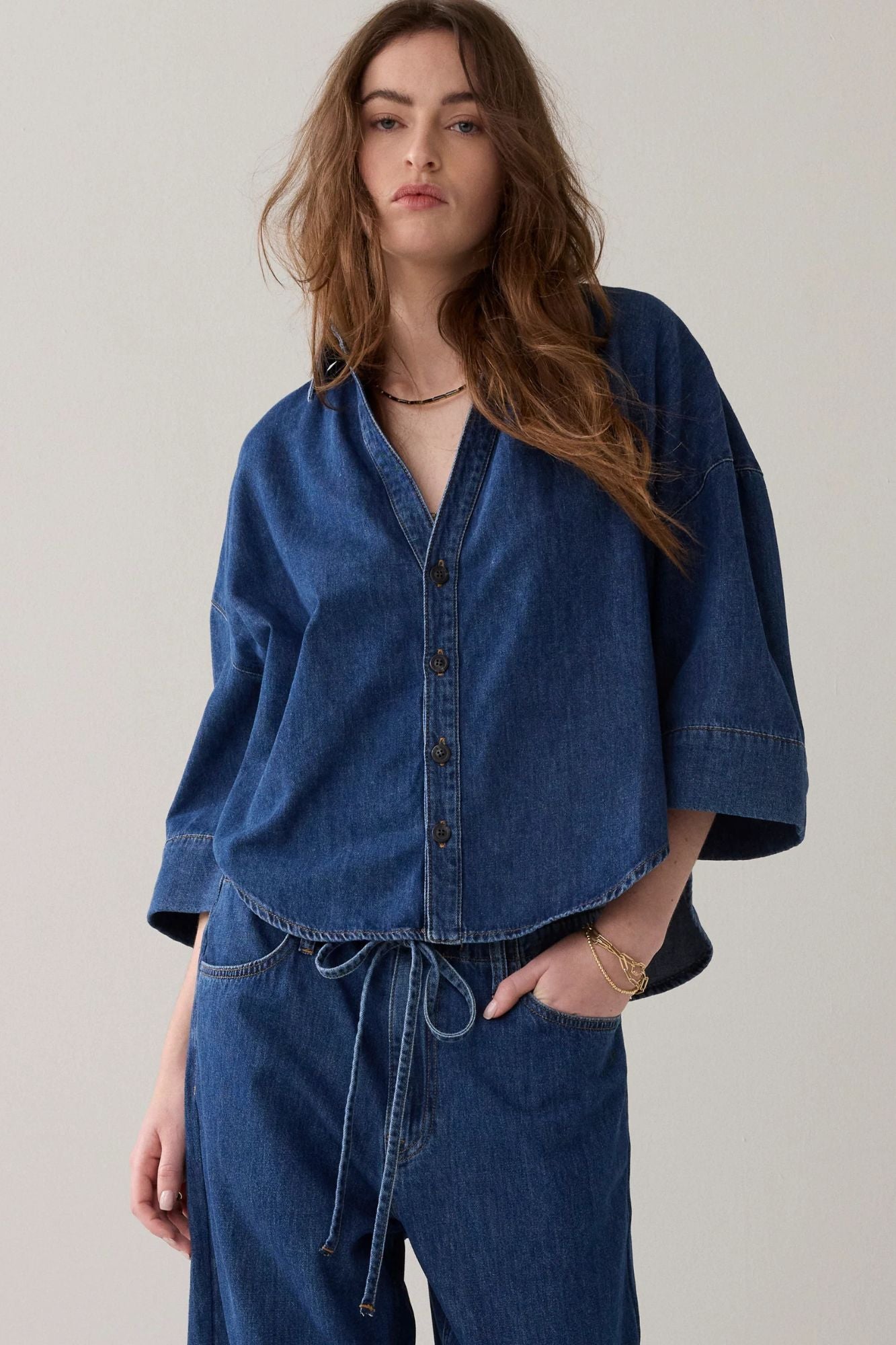 Denim Kimono Blouse