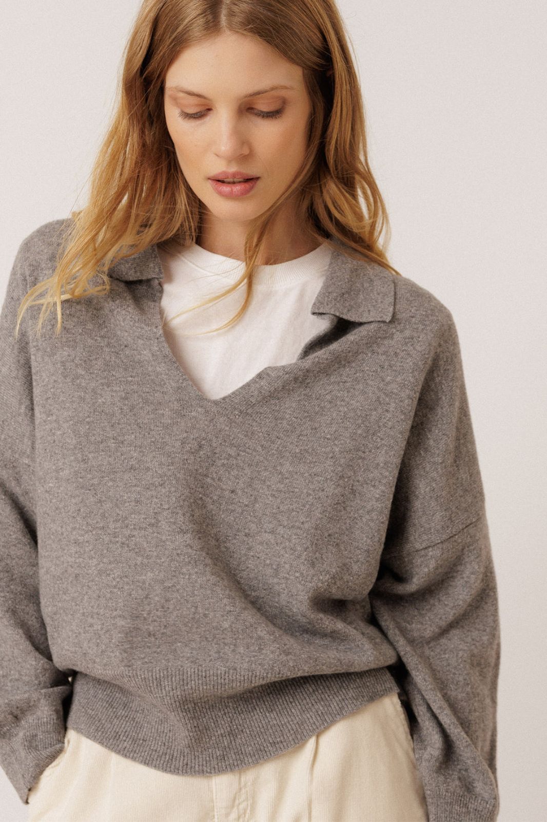 Polo Sweater with Cashmere