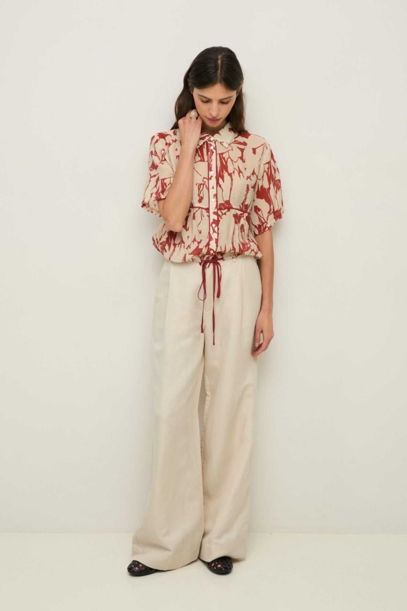 Printed Shirt with Tie