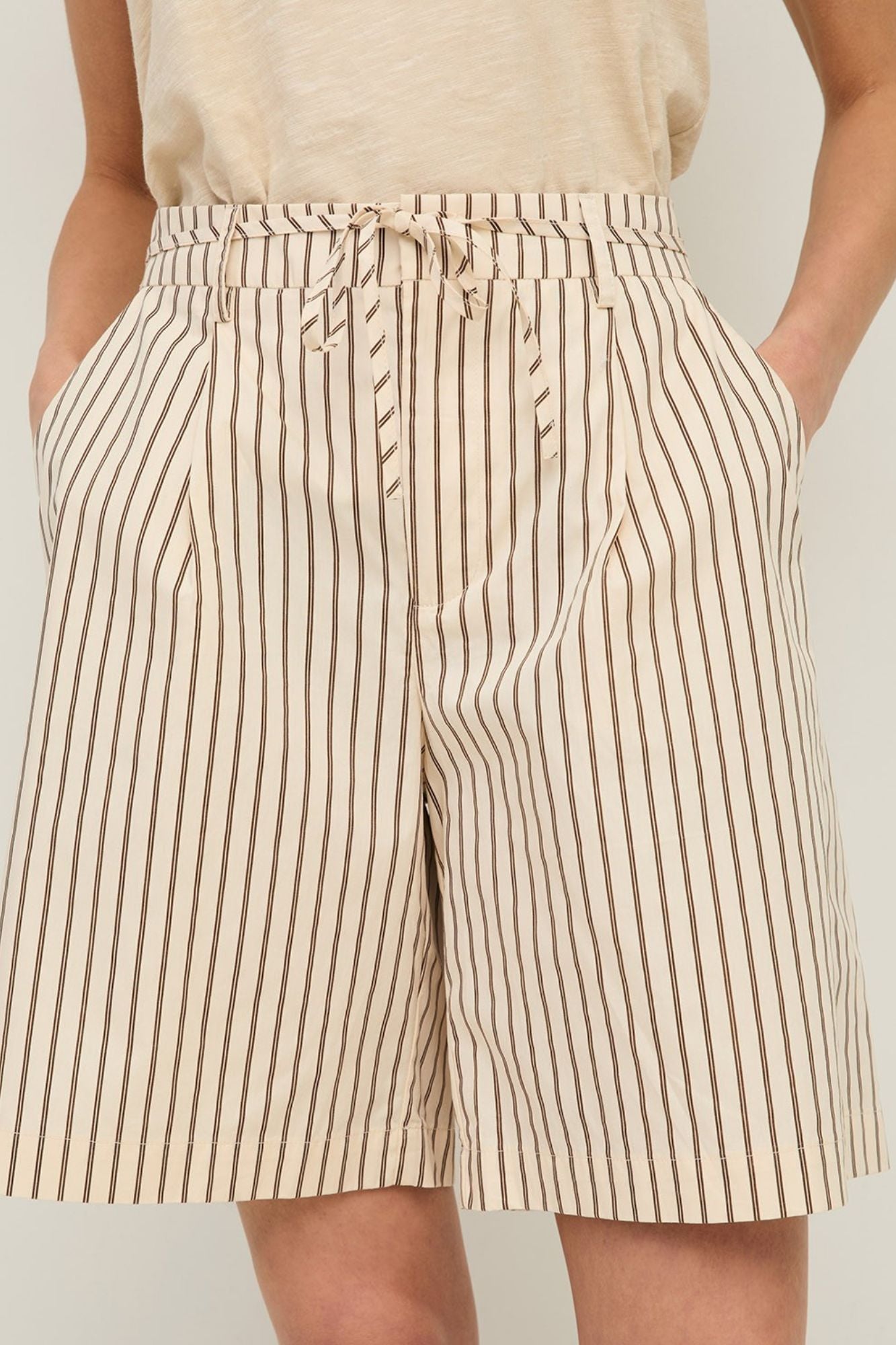 Striped Poplin Shorts