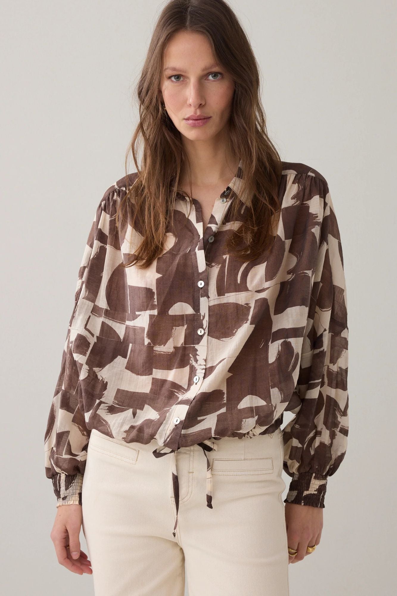 Boxy Blouse with Graphic Print