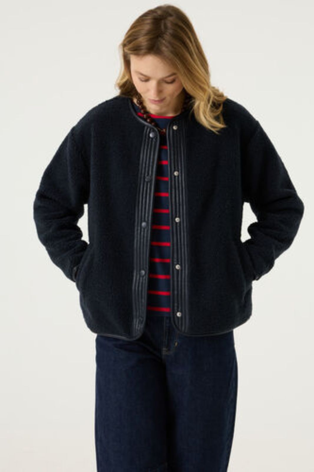 Dark Blue Teddy Jacket
