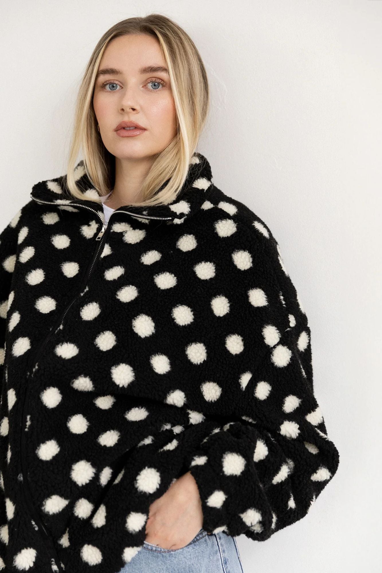 Polka Dot Sherpa Jacket