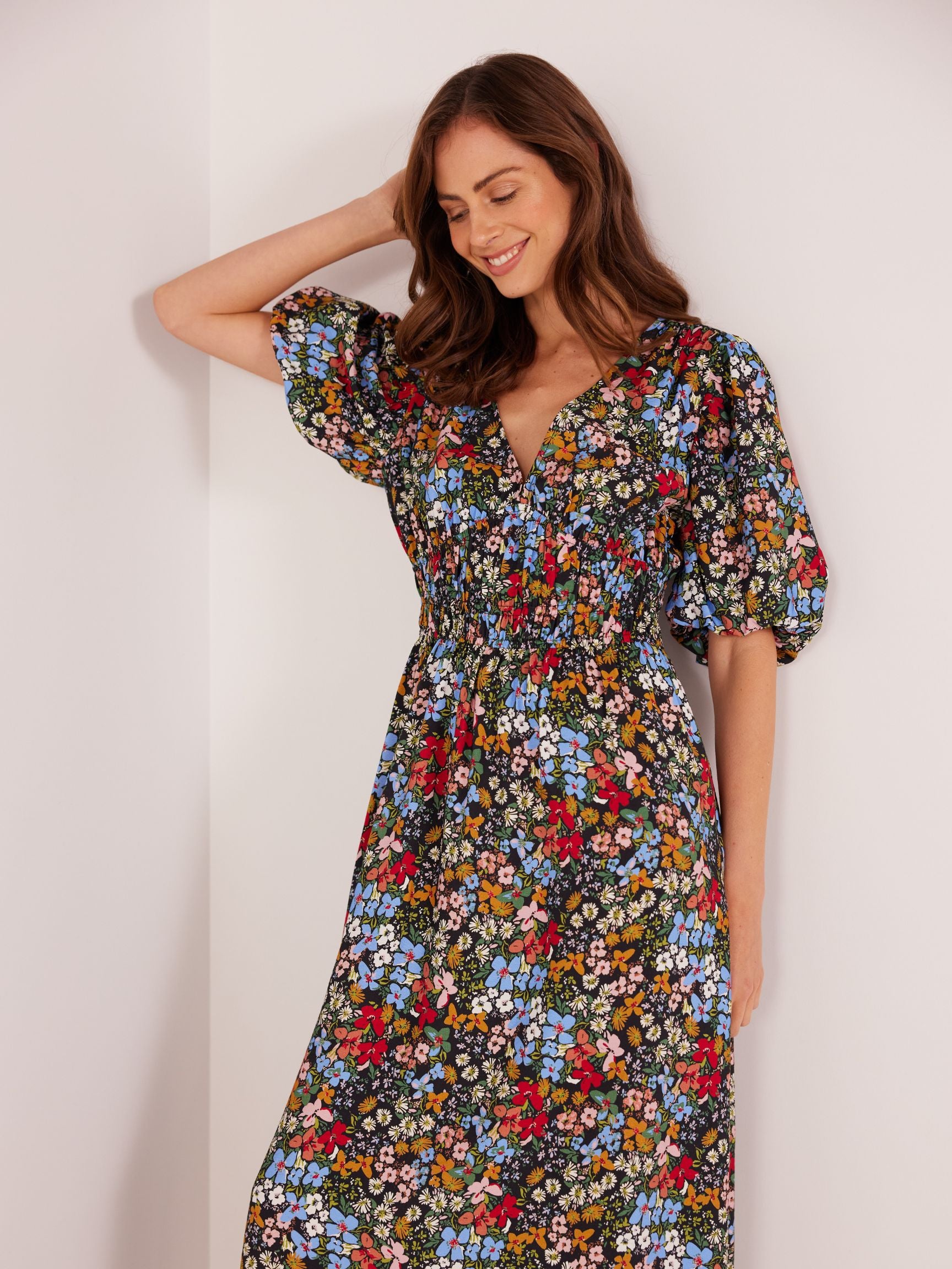 Josie Puff Sleeve Midi Dress