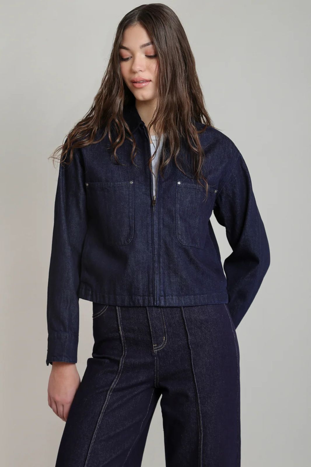 Corduroy Collar Denim Jacket
