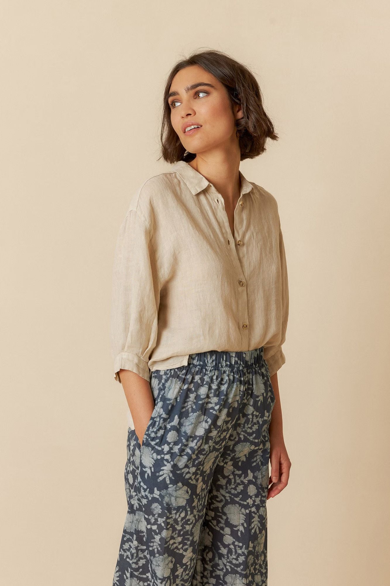 Linen Box-Cut Shirt