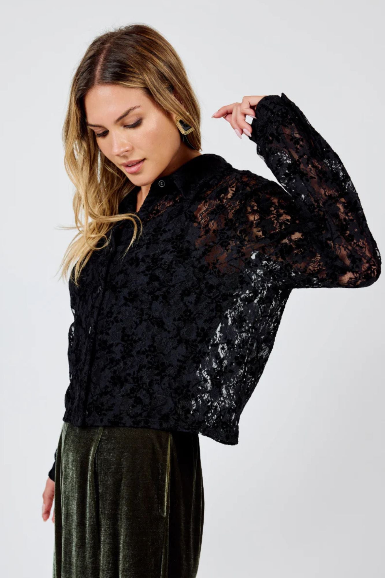 At Dusk Velvet Lace Shirt