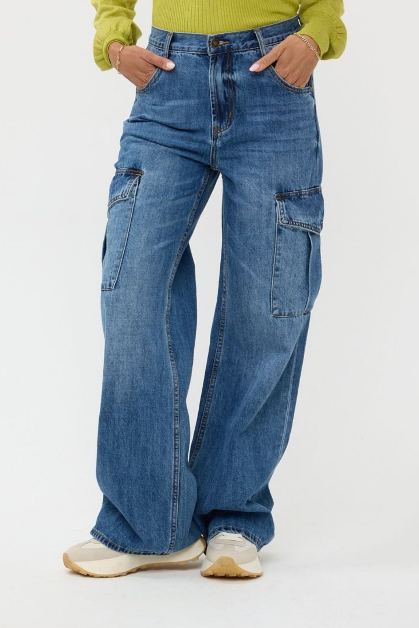 Trousers Jeans Cargo Wide Leg