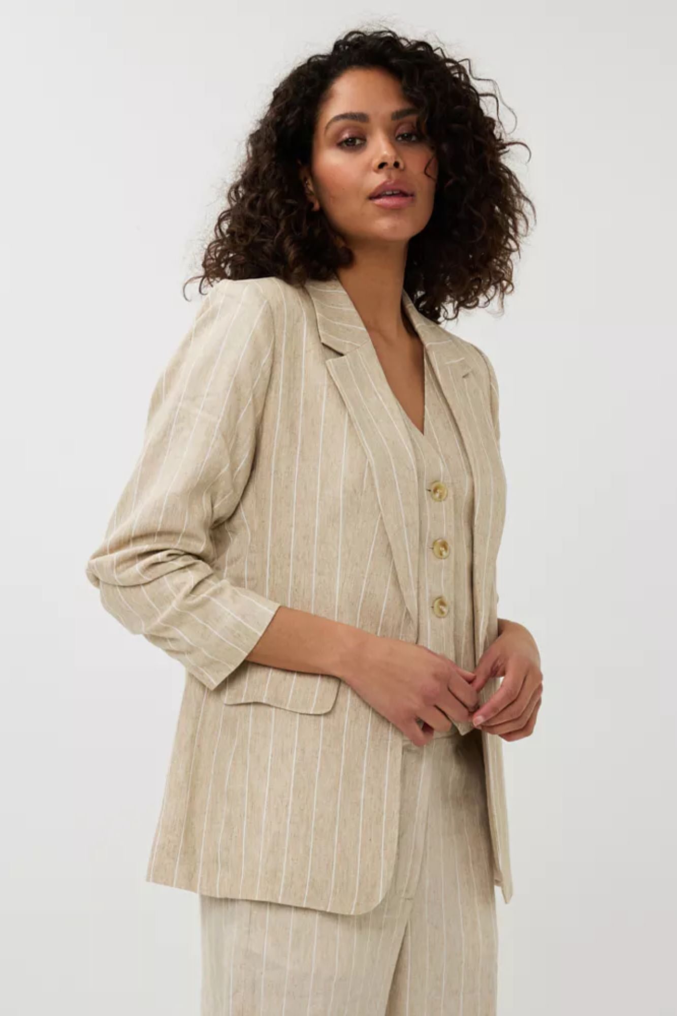 Blazer Linen Stripe