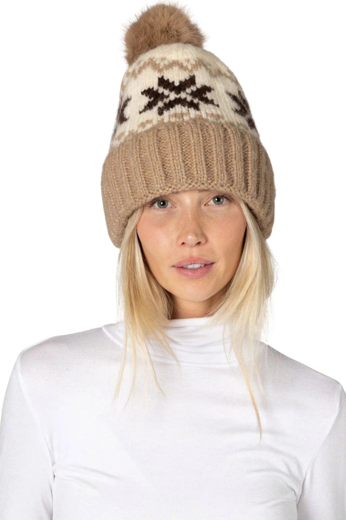 Lined Faux Fur Pom-Pom Hat