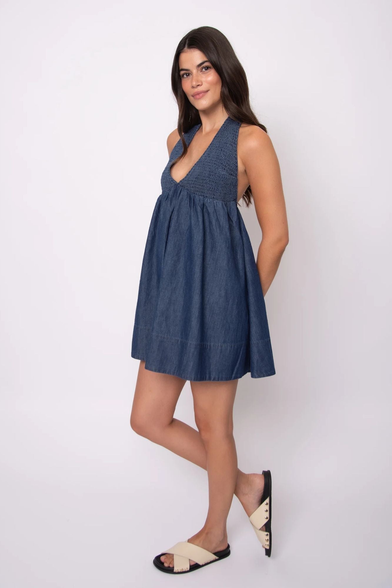 Karie Light Weight Denim Mini Dress
