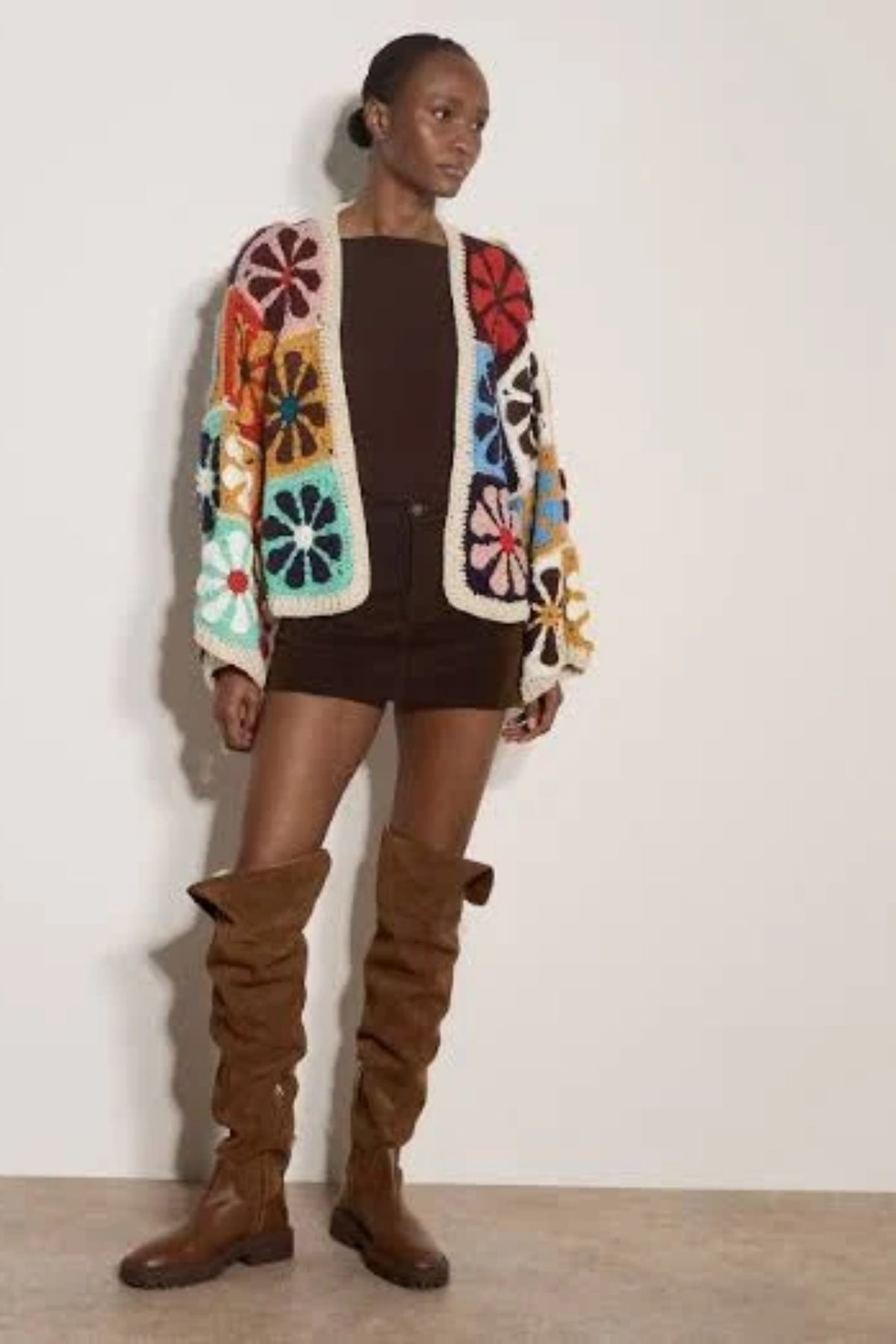 Crochet Daisy Squares Cardigan
