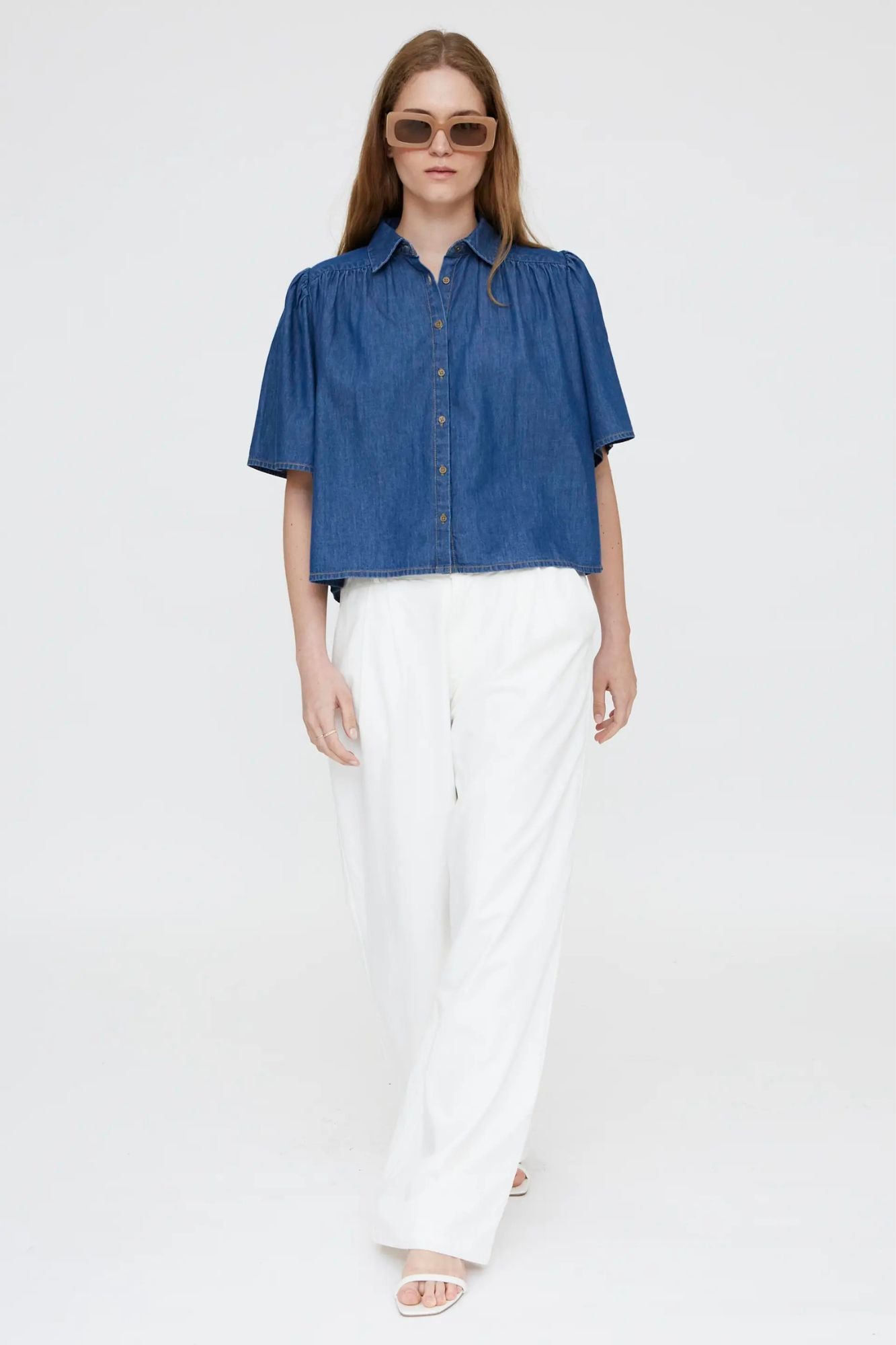 Flutter Denim Top