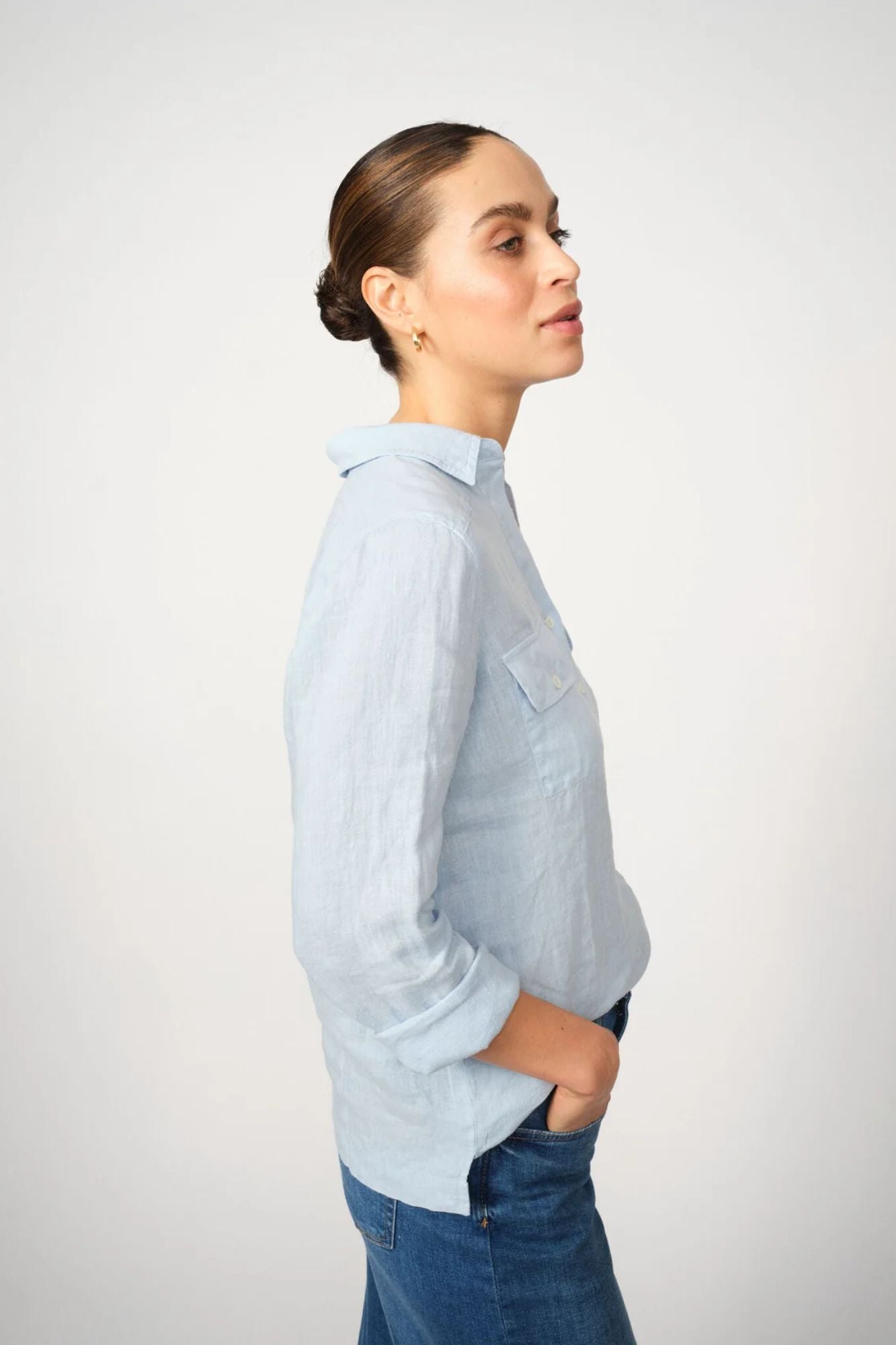 Enna Linen Pocket Blouse