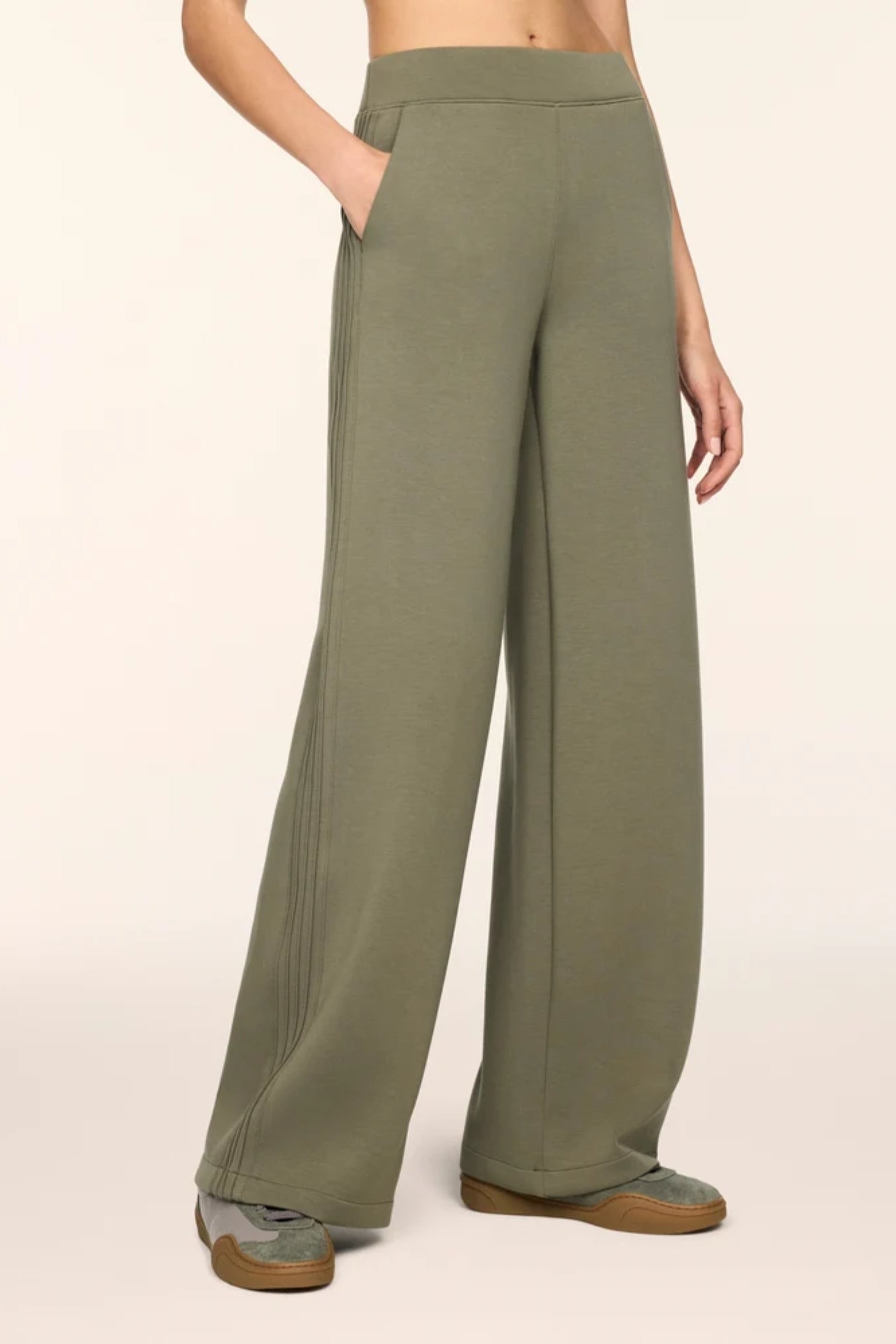Pintuck Wide Leg