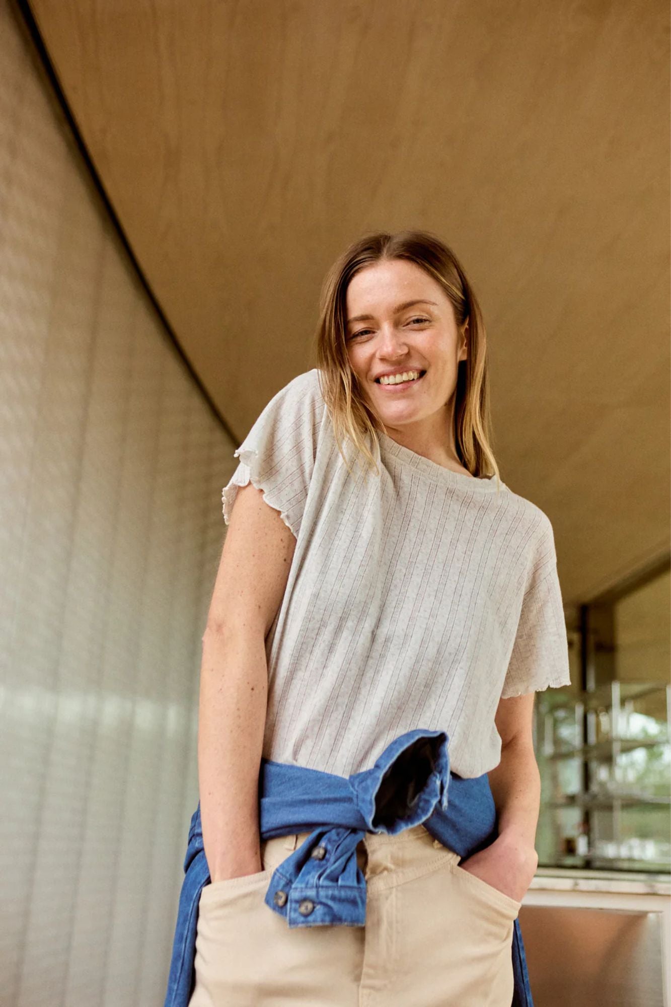 Cropped Rib Shirt