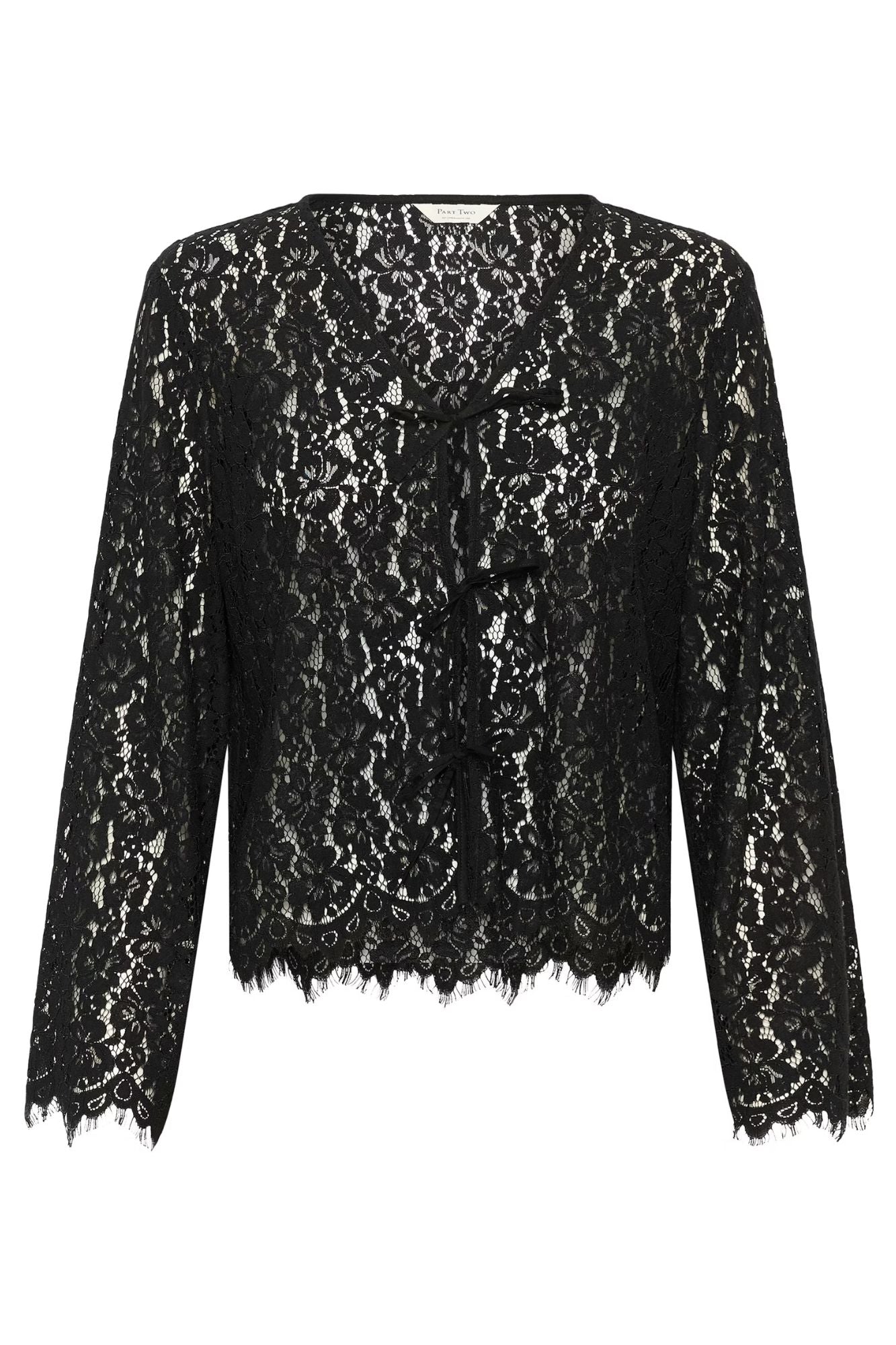 Vickie Lace Tie Front Cardigan