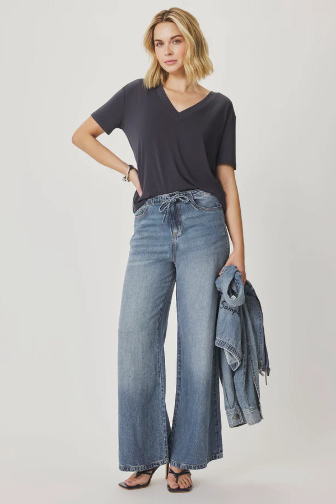 Kacey Bamboo V Neck SS Tee