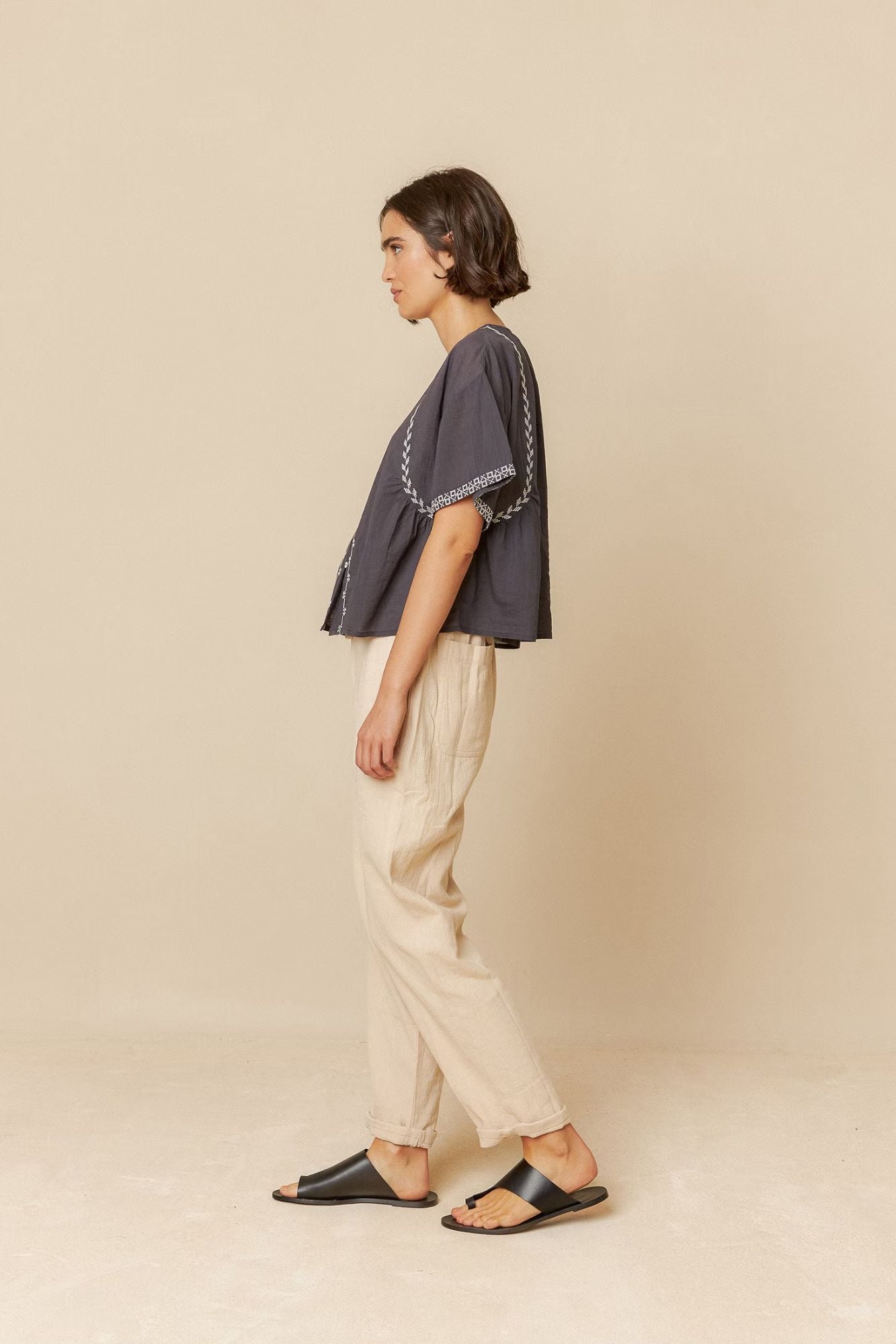 Embroidered Trapeze Shirt