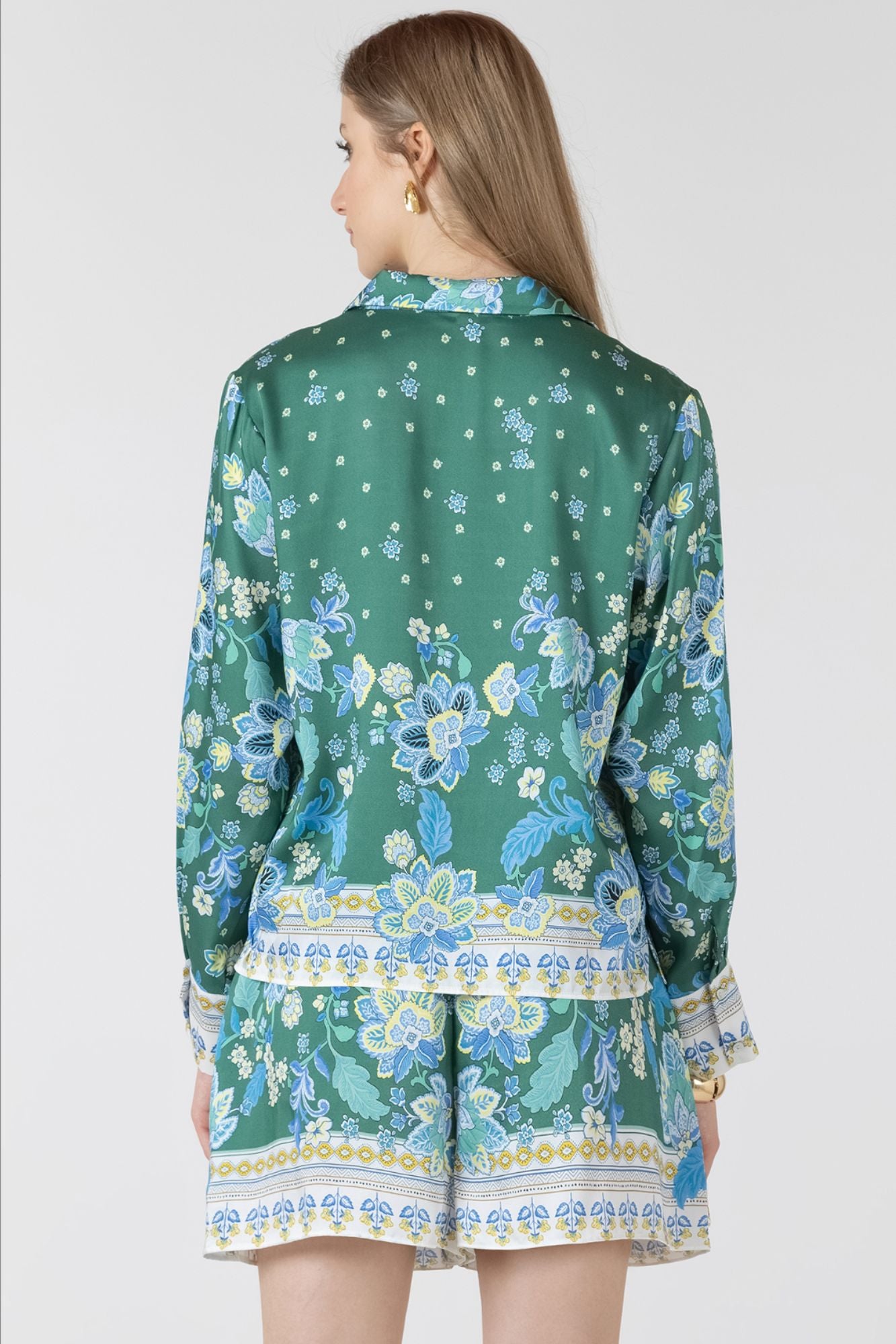 Silky Button Front Blouse