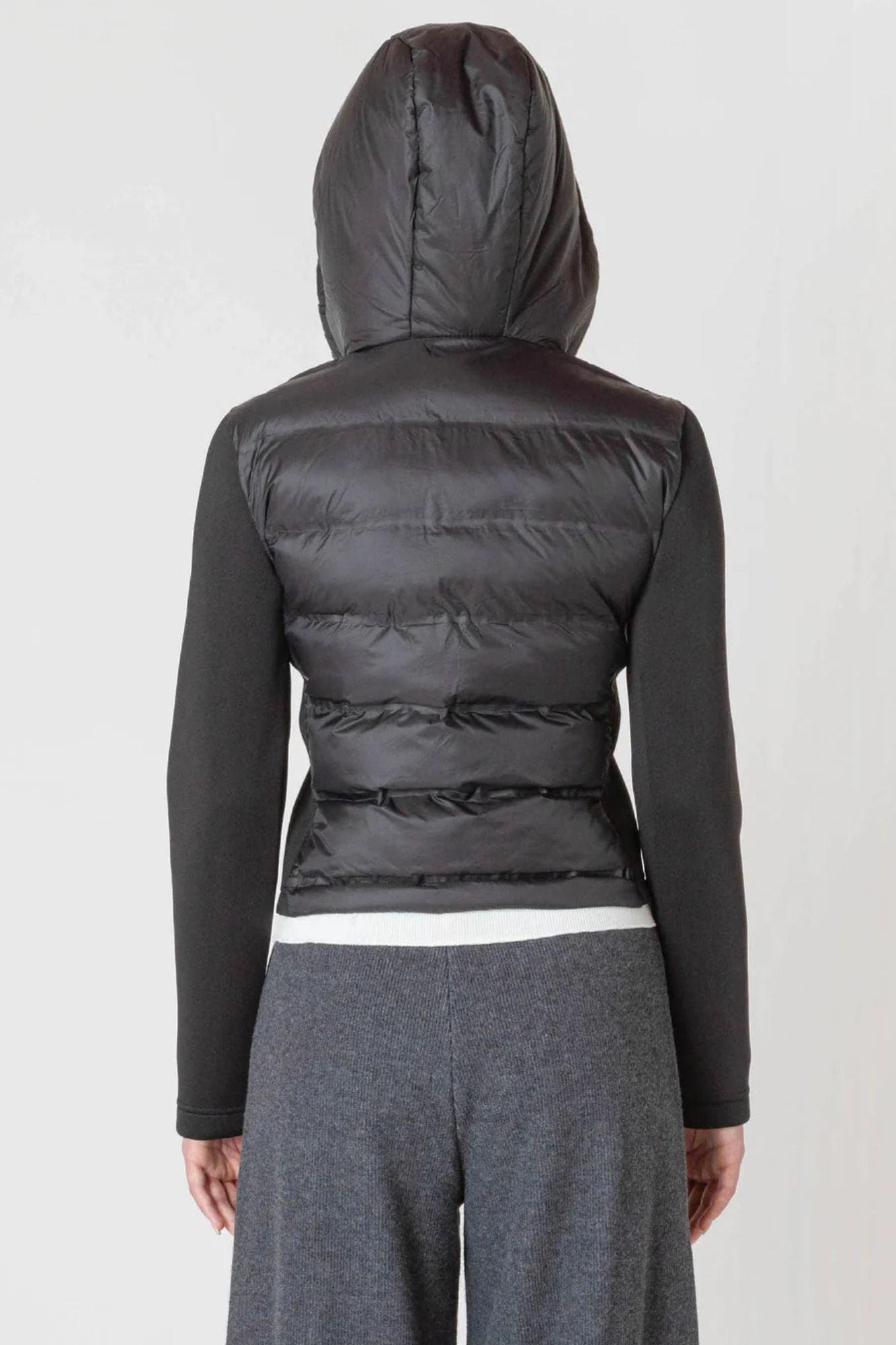 Mixed Fabric Puffer Jacket