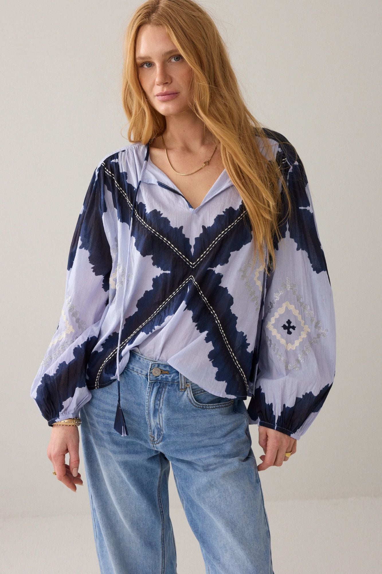 Tie-Dye Top in Cotton Voile