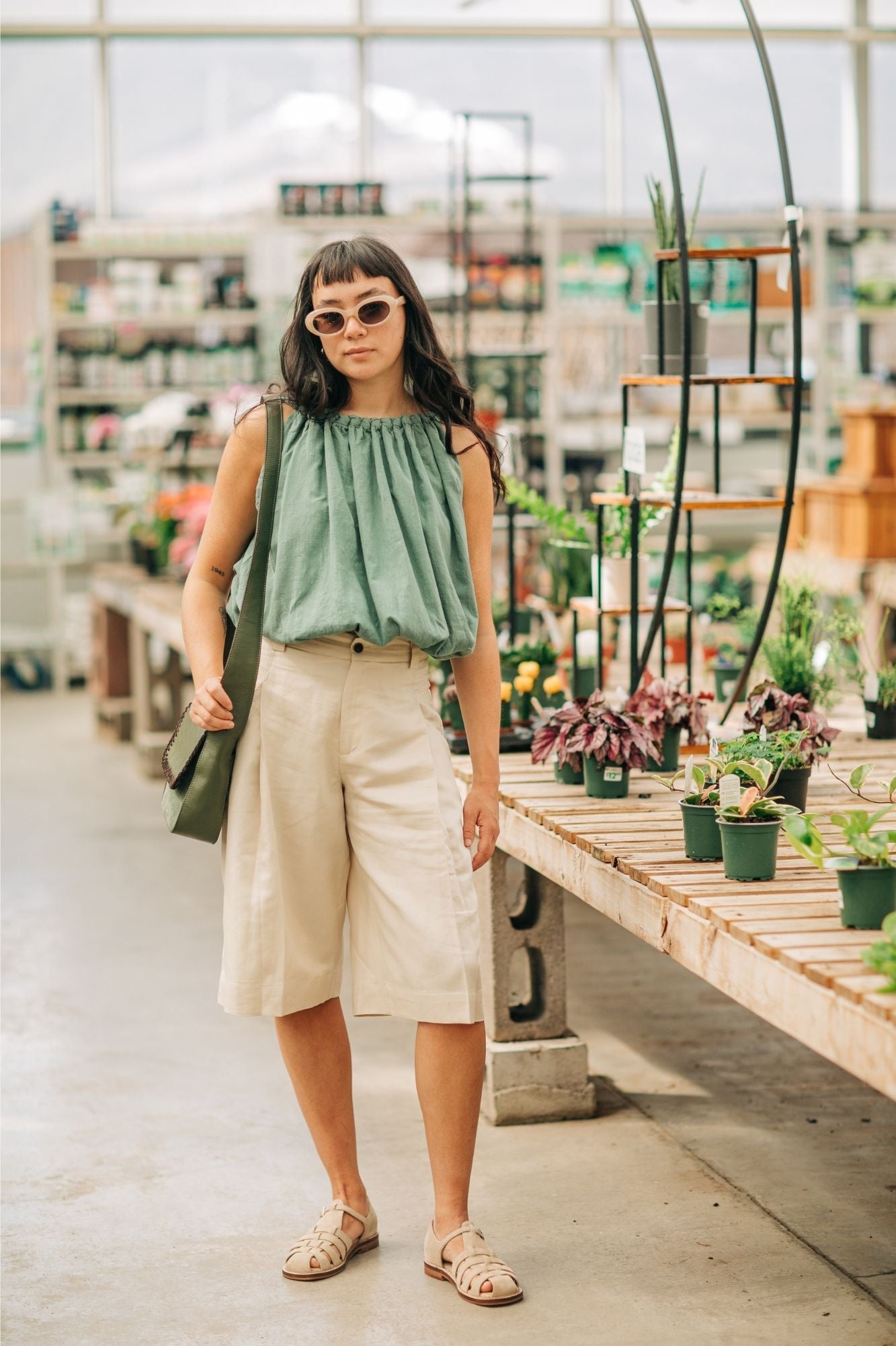 Linen Blend Bermuda Shorts
