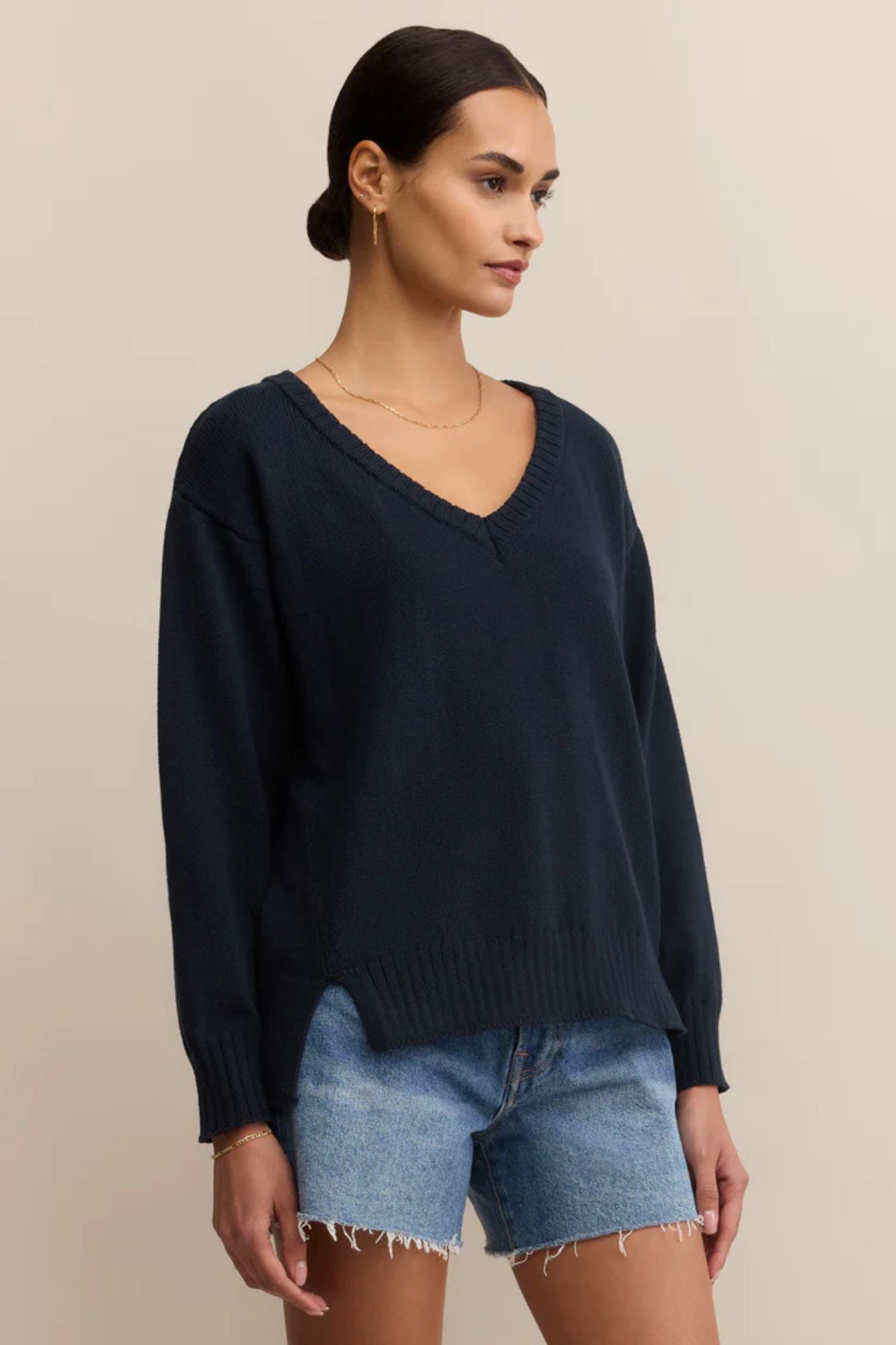 All Around Cotton V-Neck Sweater