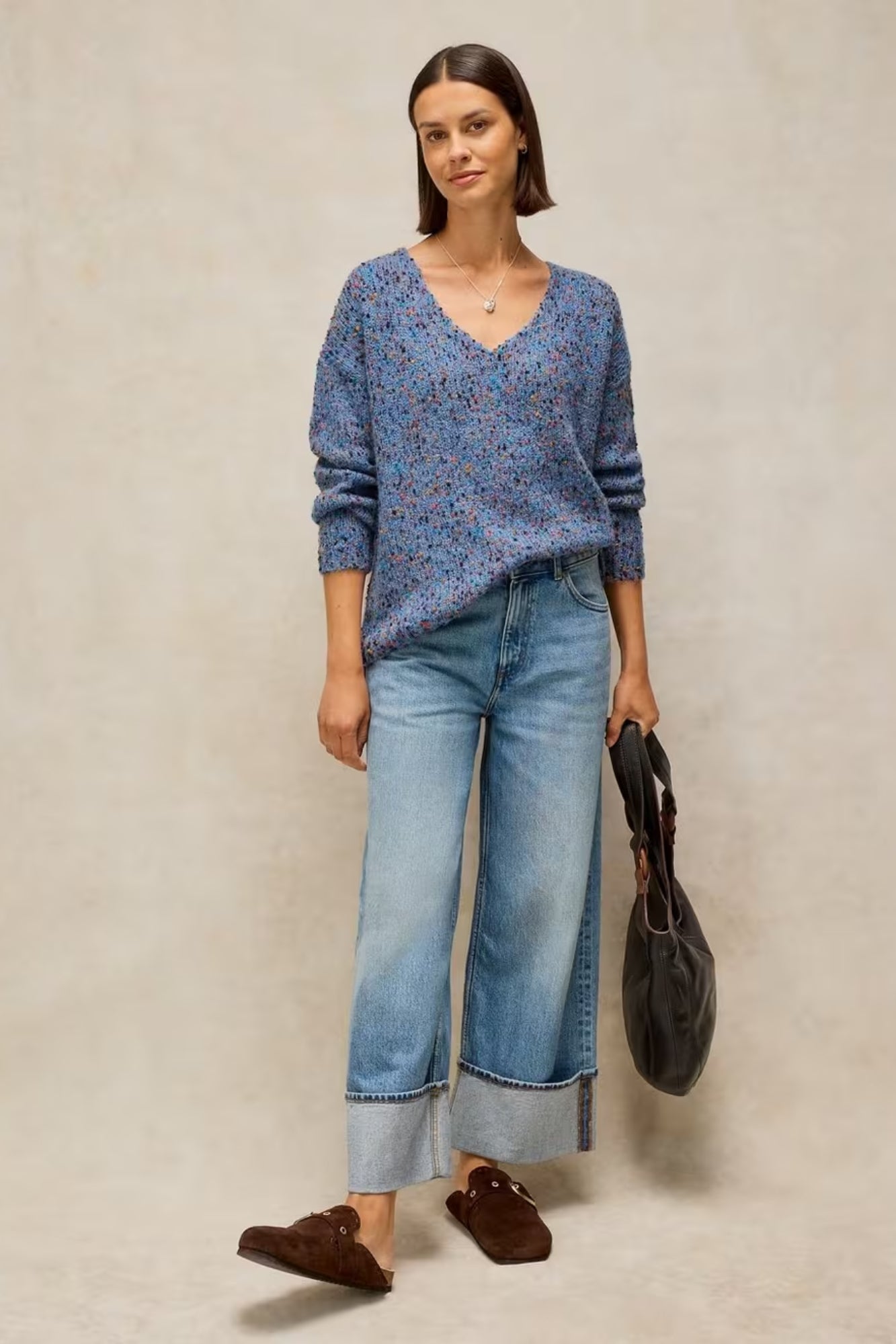 Texture V Neck Jumper