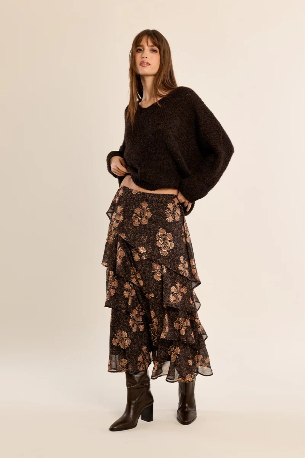 V Neck Knitted Sweater
