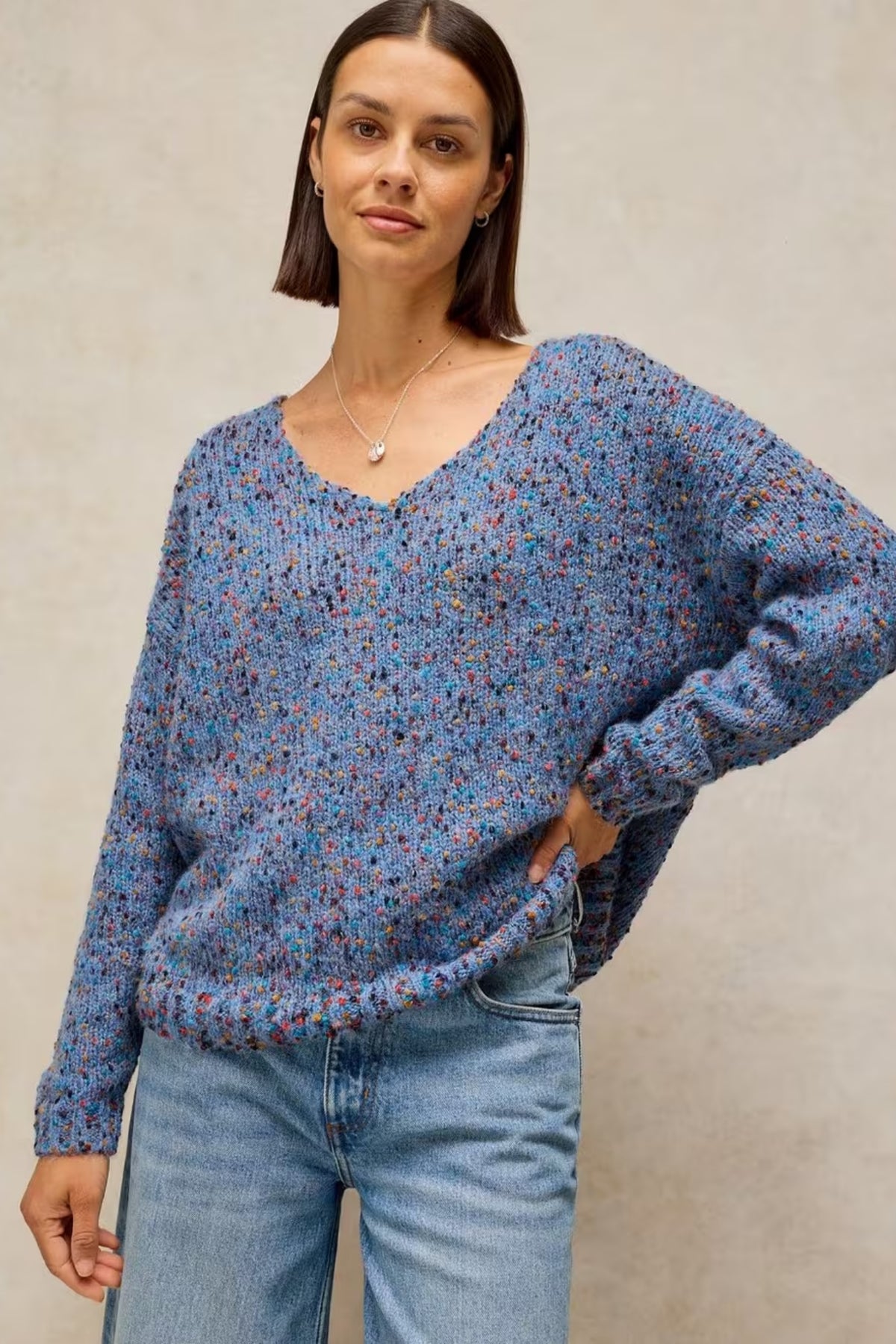 Texture V Neck Jumper