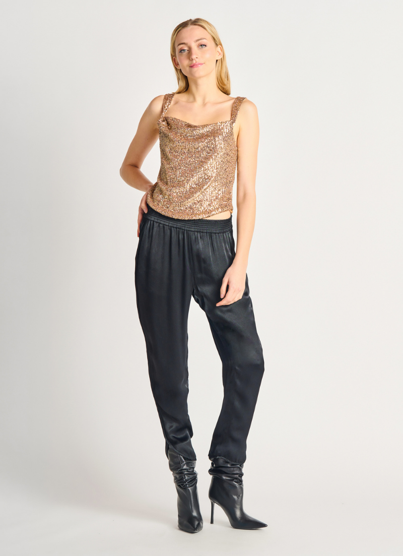 Pantalon en satin à enfiler