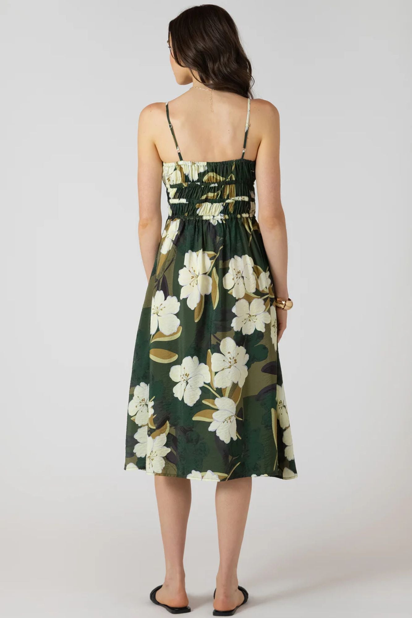 Elastic Waist Midi Dress