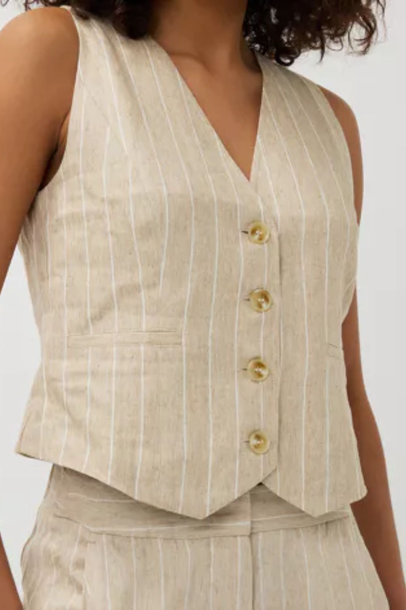 Gilet Linen Stripe
