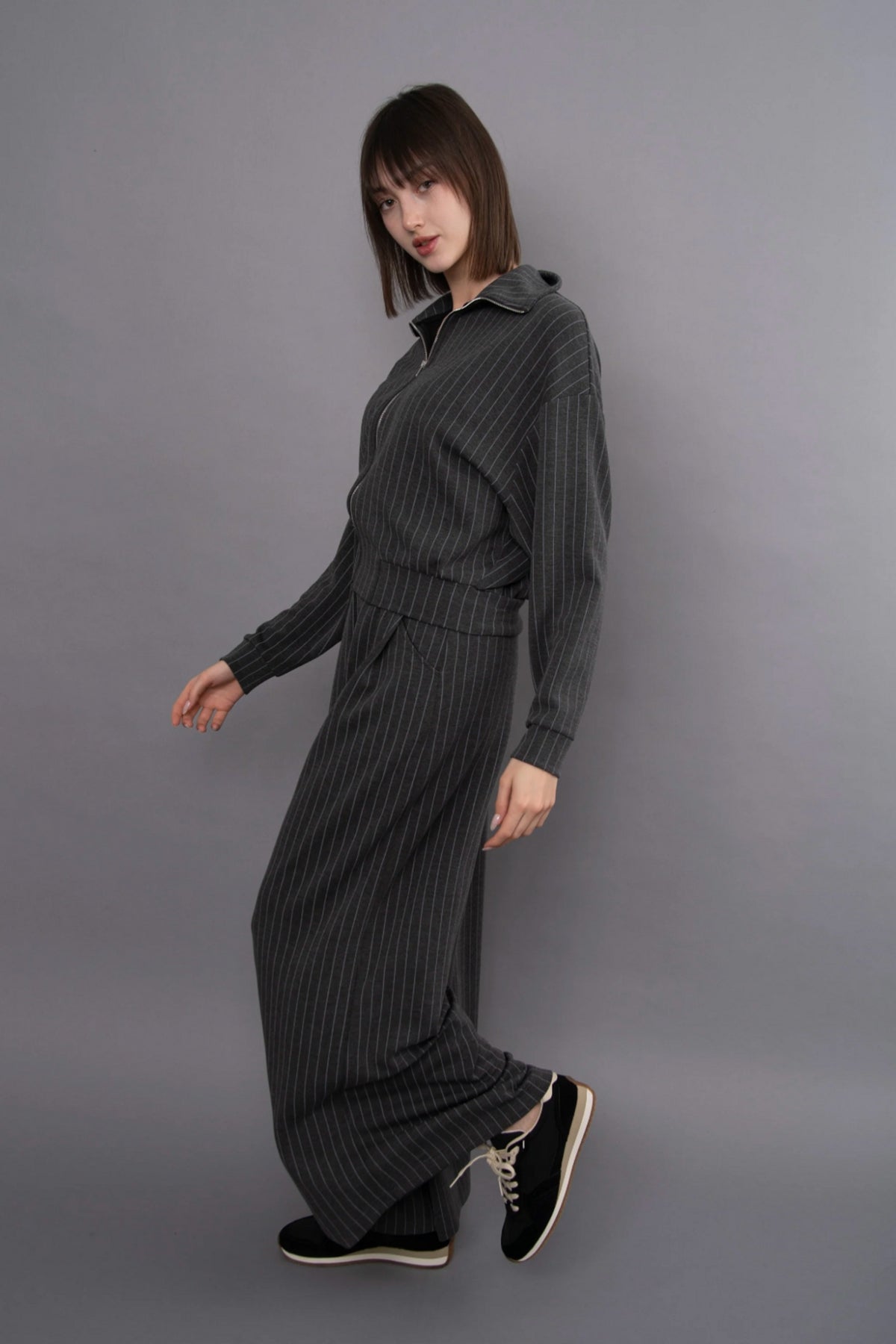 Mauritz Striped Zip Mock Neck