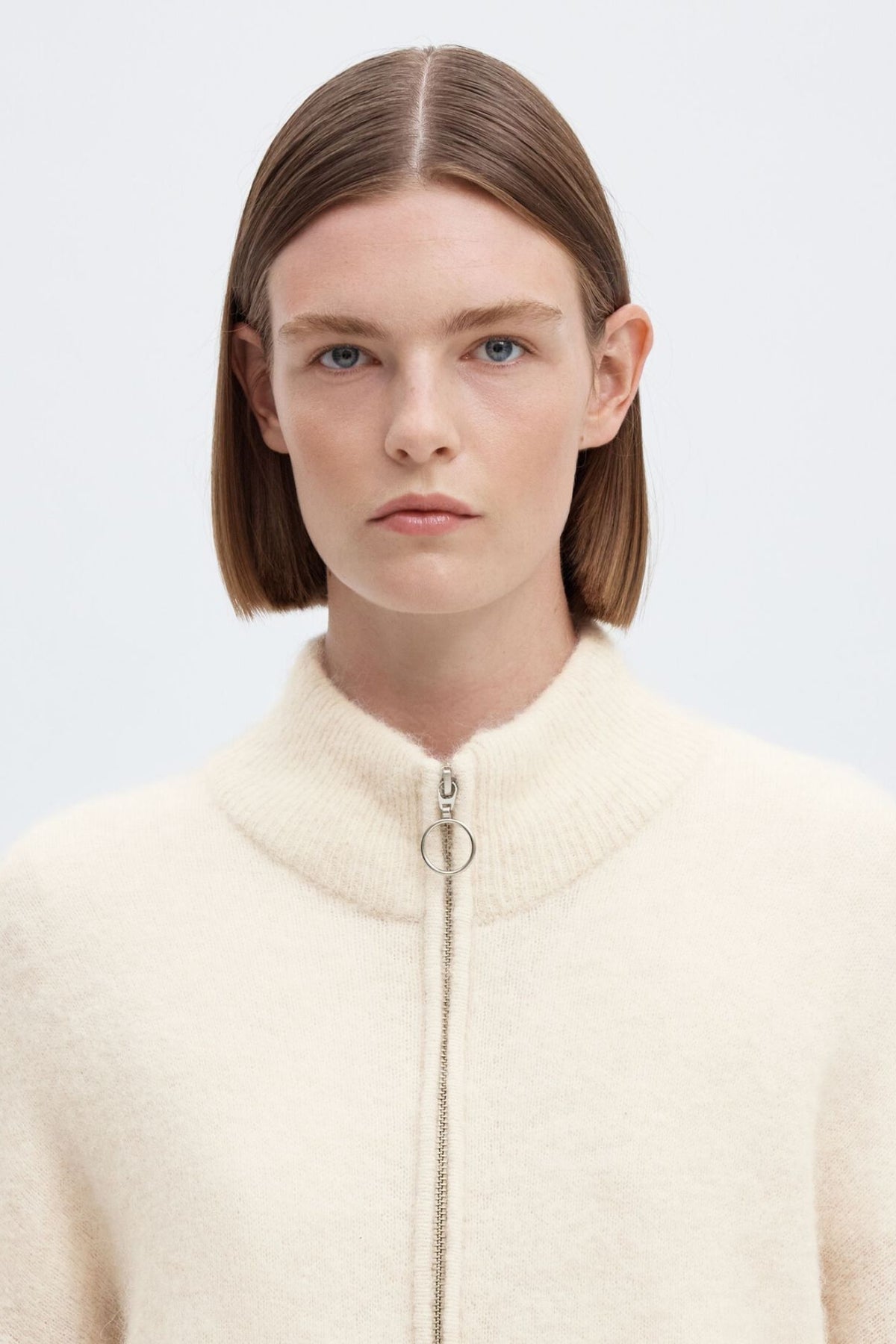Sia Ras Knit Zipper Cardigan