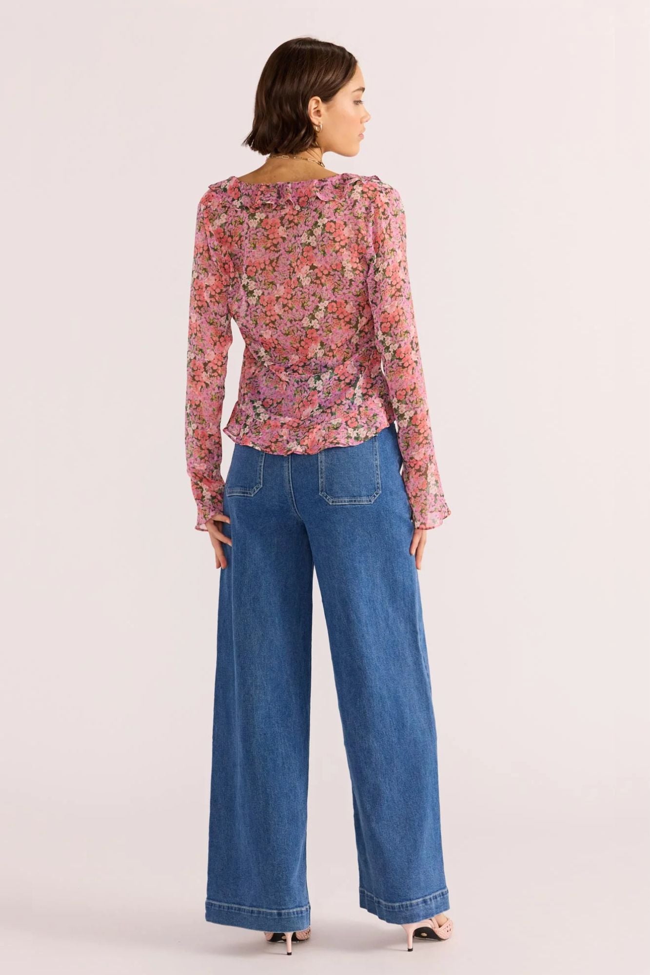 Amelia Ruffle Sheer Blouse