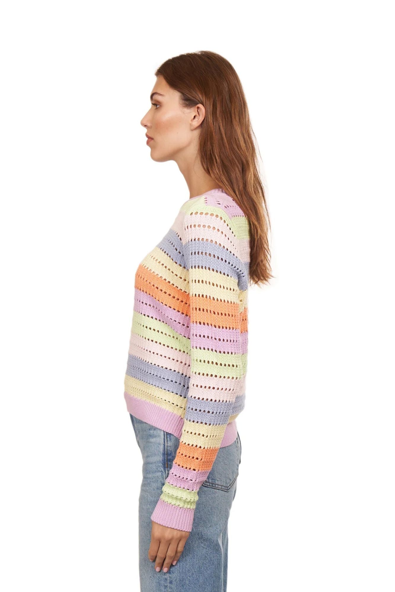 Rainbow Pointelle Stripe