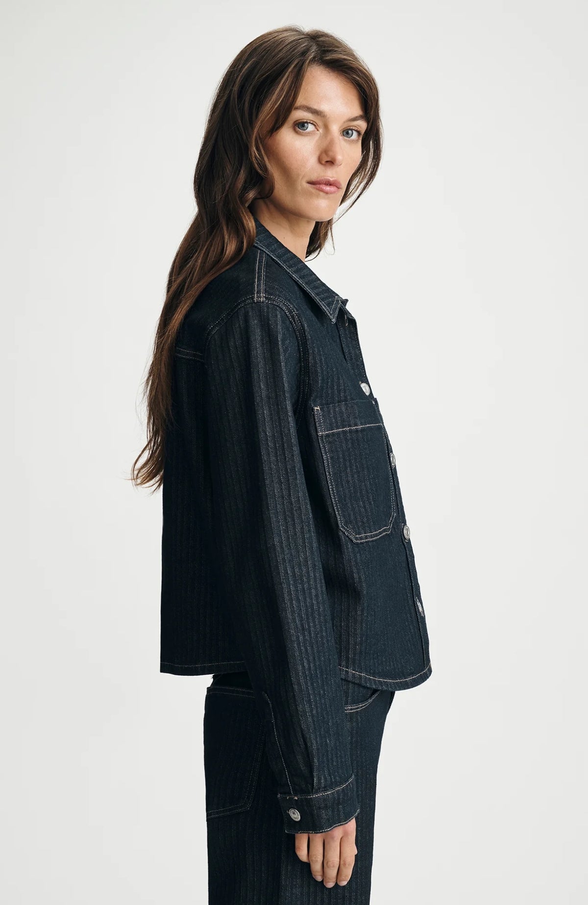 Norina Cropped Denim Overshirt
